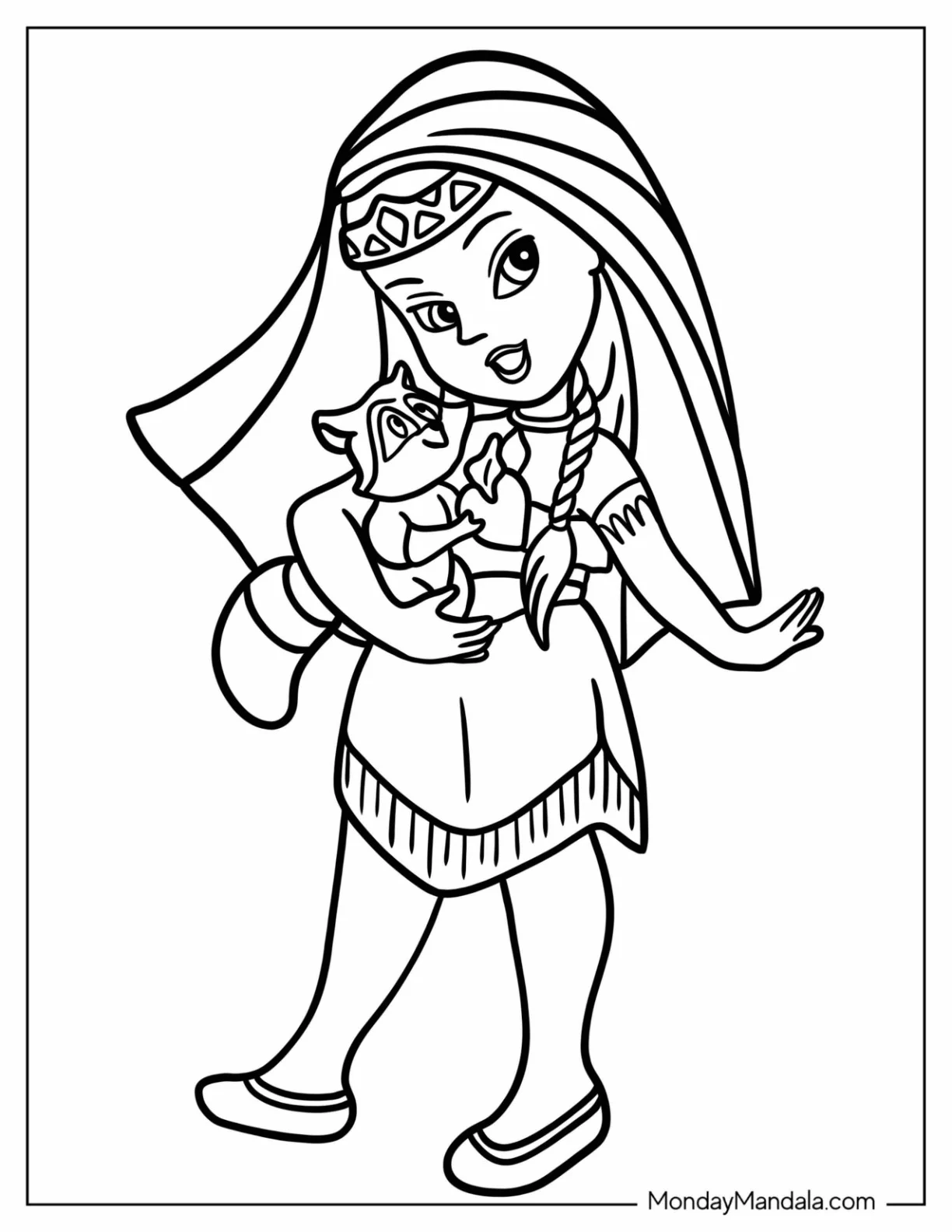 Disney Princess Coloring Page Of Cute Chibi Pocahontas coloring page