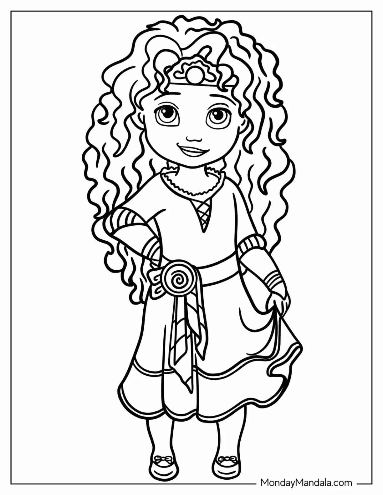 Disney Princess Coloring Page Of Kawaii Princess Merida coloring page