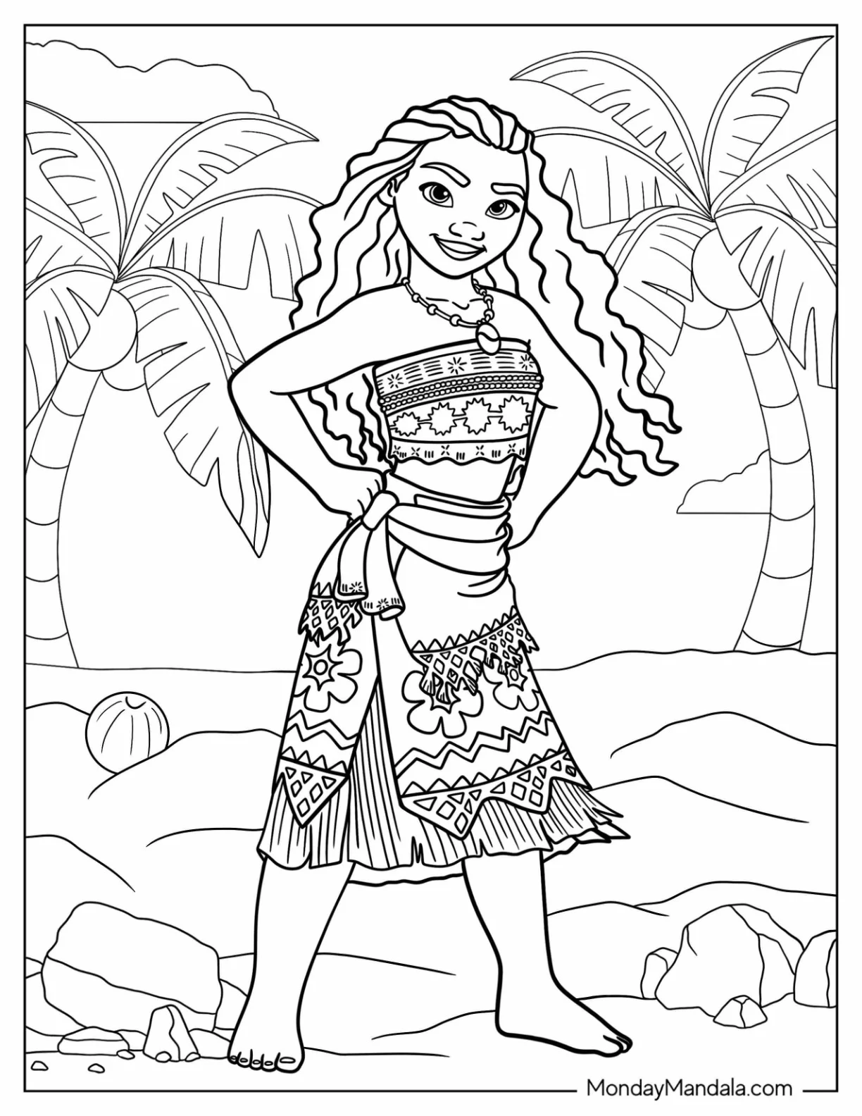 Disney Princess Coloring Page Of Moana coloring page