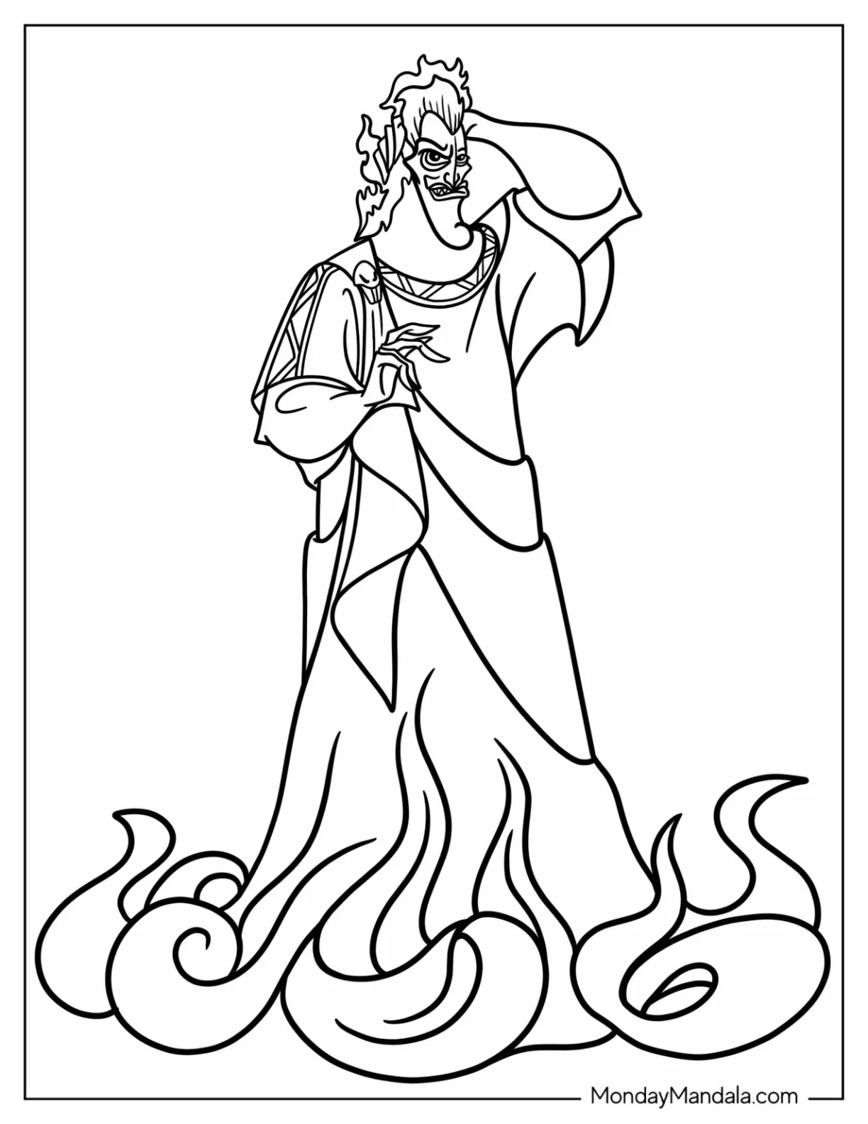 Disney Villain Coloring Page Of Hades For Kids coloring page — printable line art