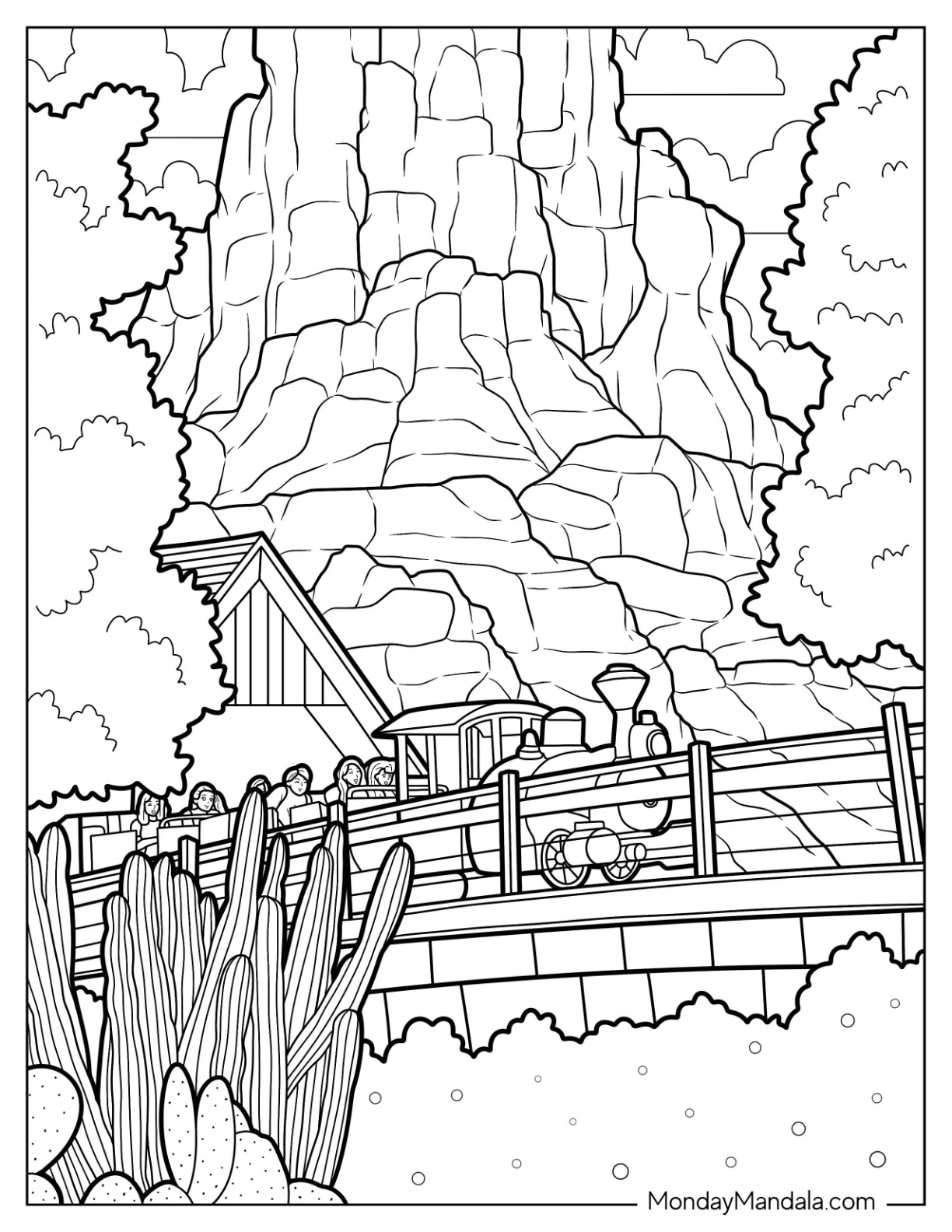 Big Thunder Mountain Railroad Disneyland Coloring Page coloring page