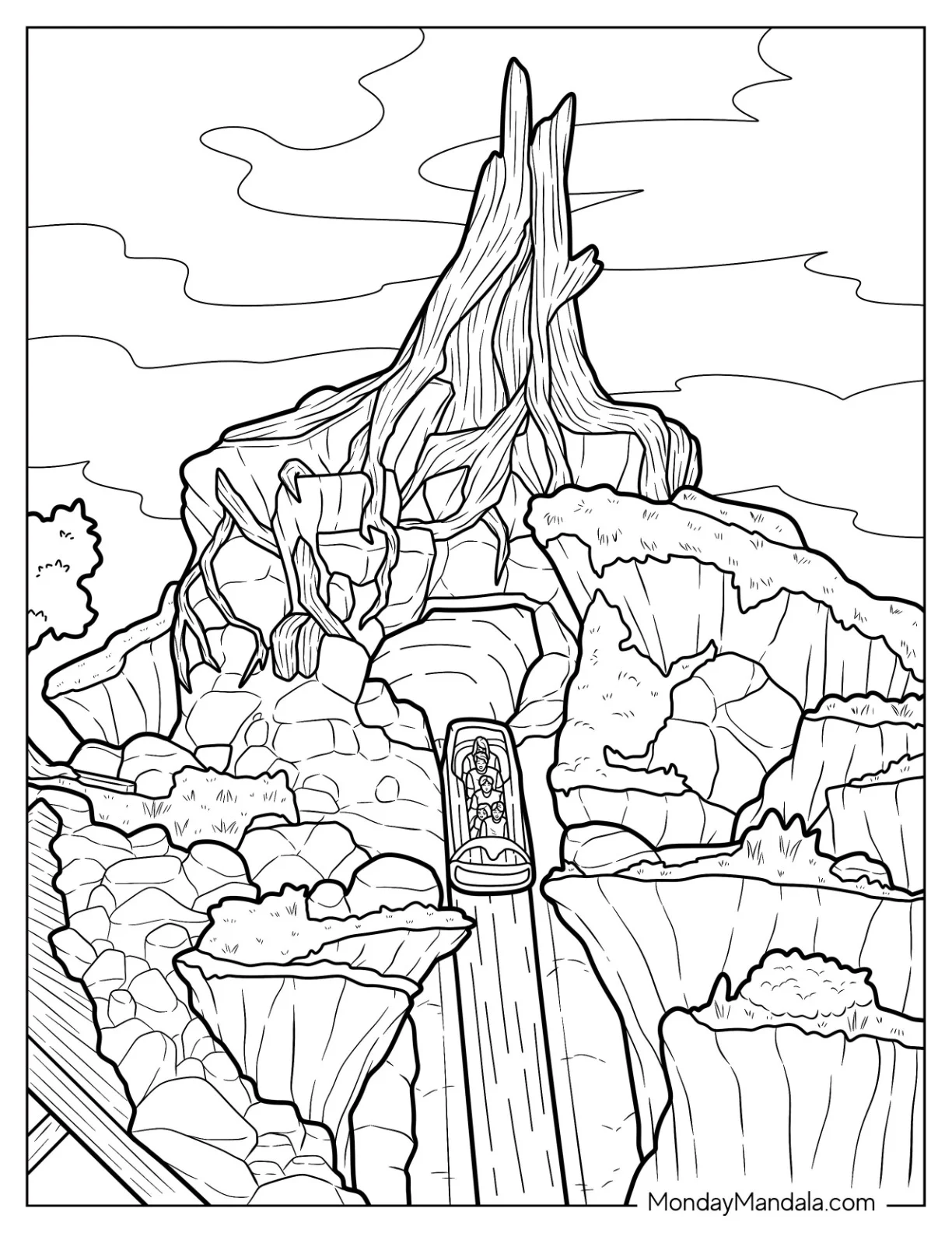 Disneyland Coloring Page Splash Mountain Ride coloring page