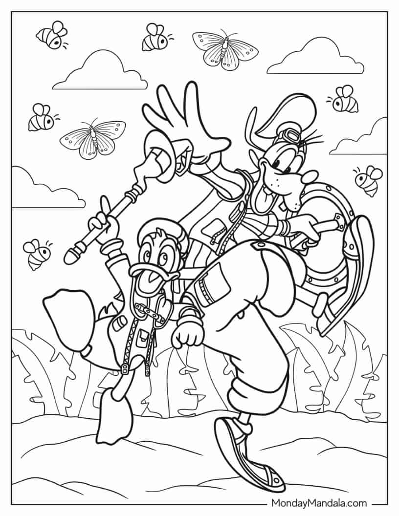 Coloring Page Of Donald Duck And Goofy coloring page — printable line art