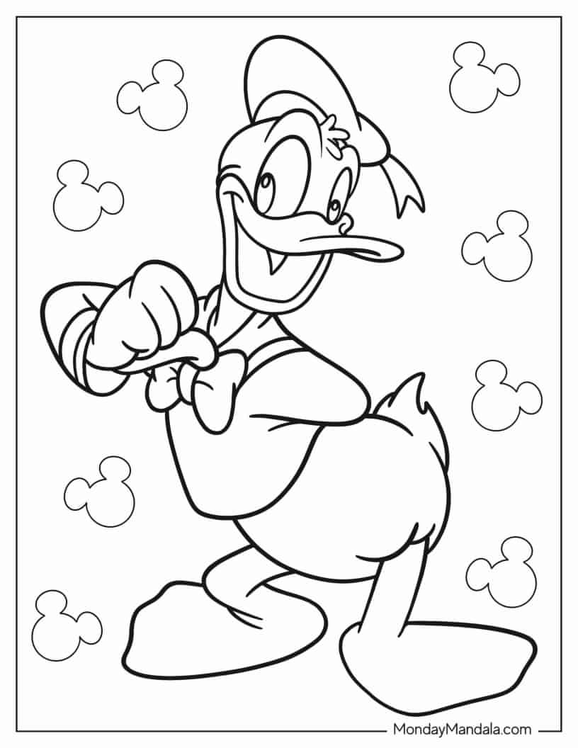 Cute Donald Duck Coloring Page coloring page