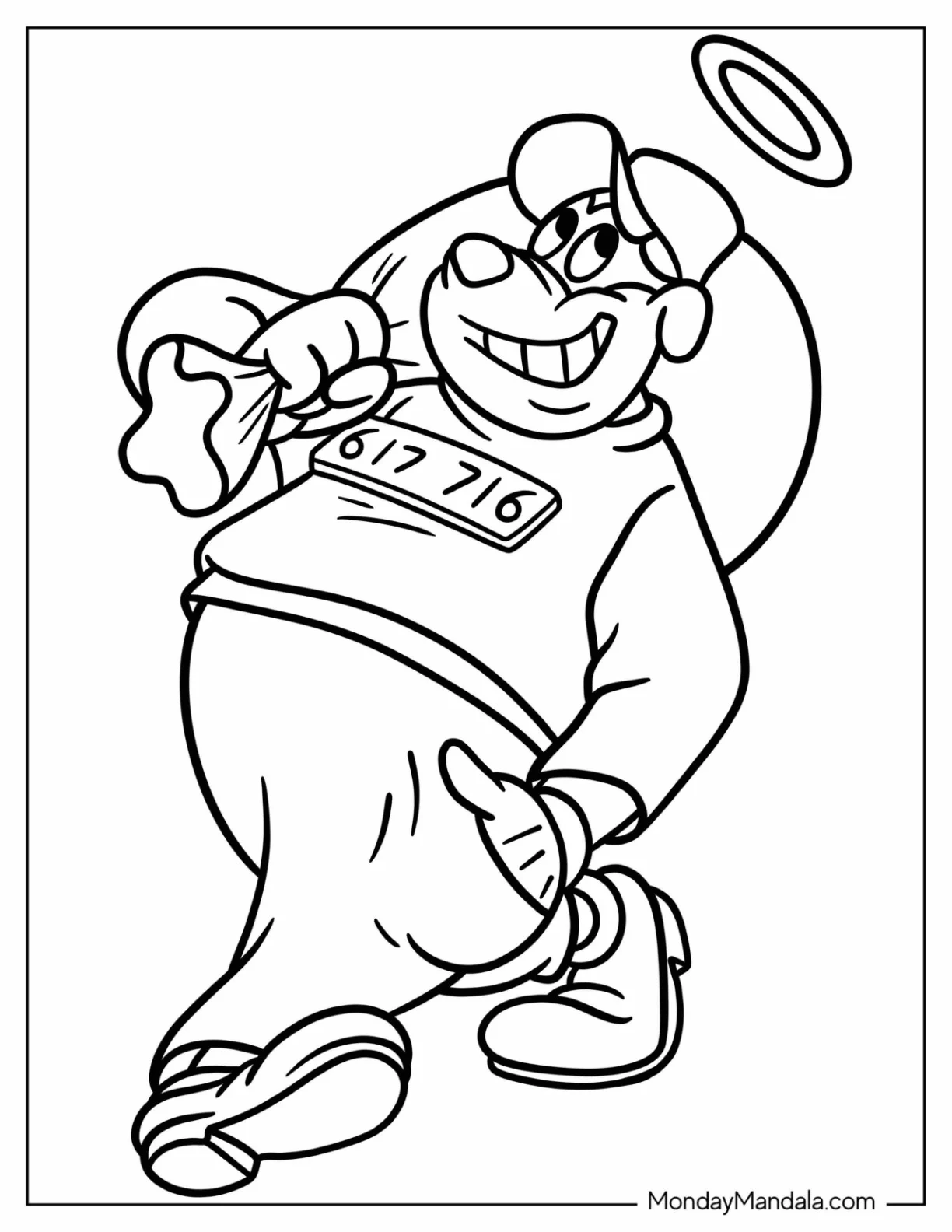 Duck Tales Coloring Page Of Bigtime Beagle With A Halo coloring page