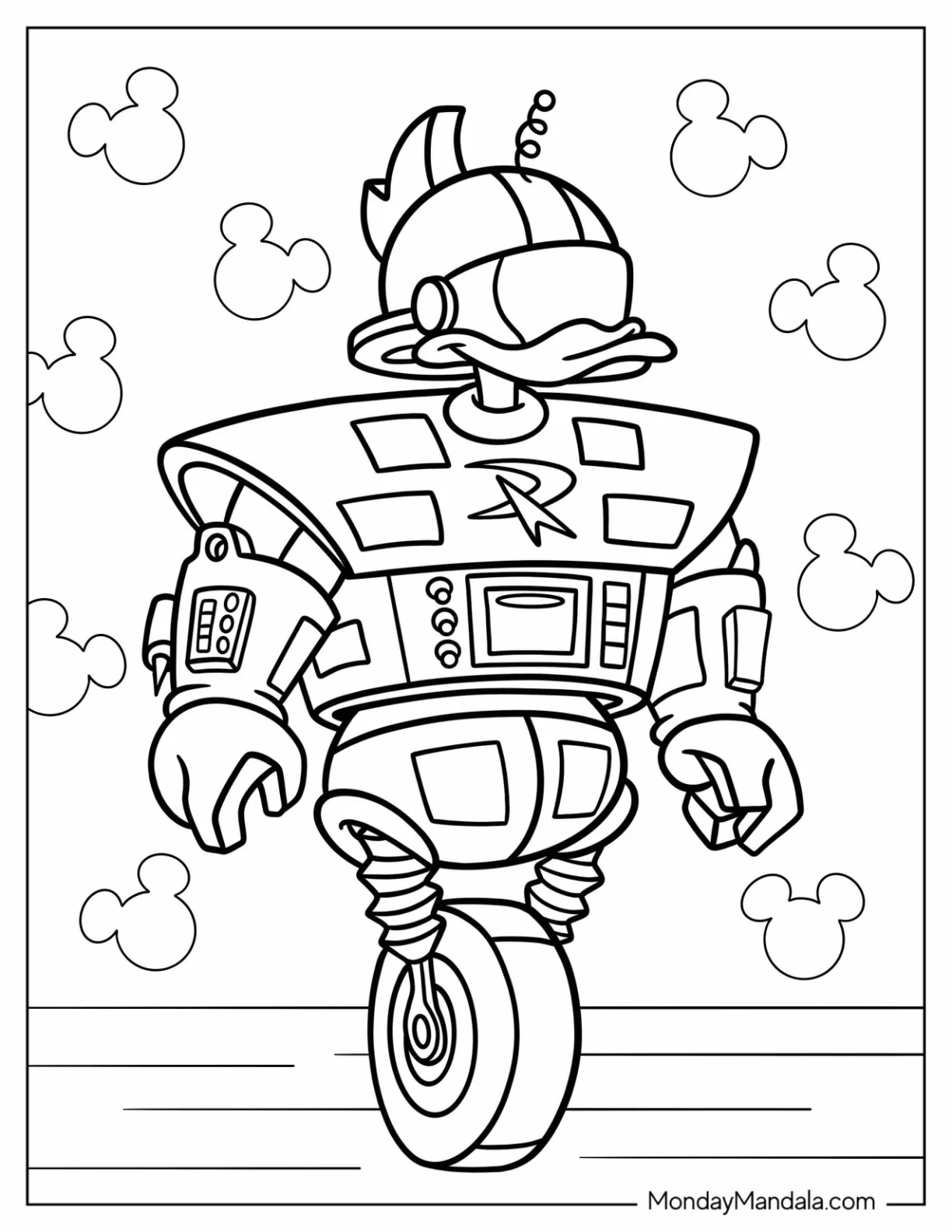 Duck Tales Coloring Page Of Gizmoduck For Kids coloring page