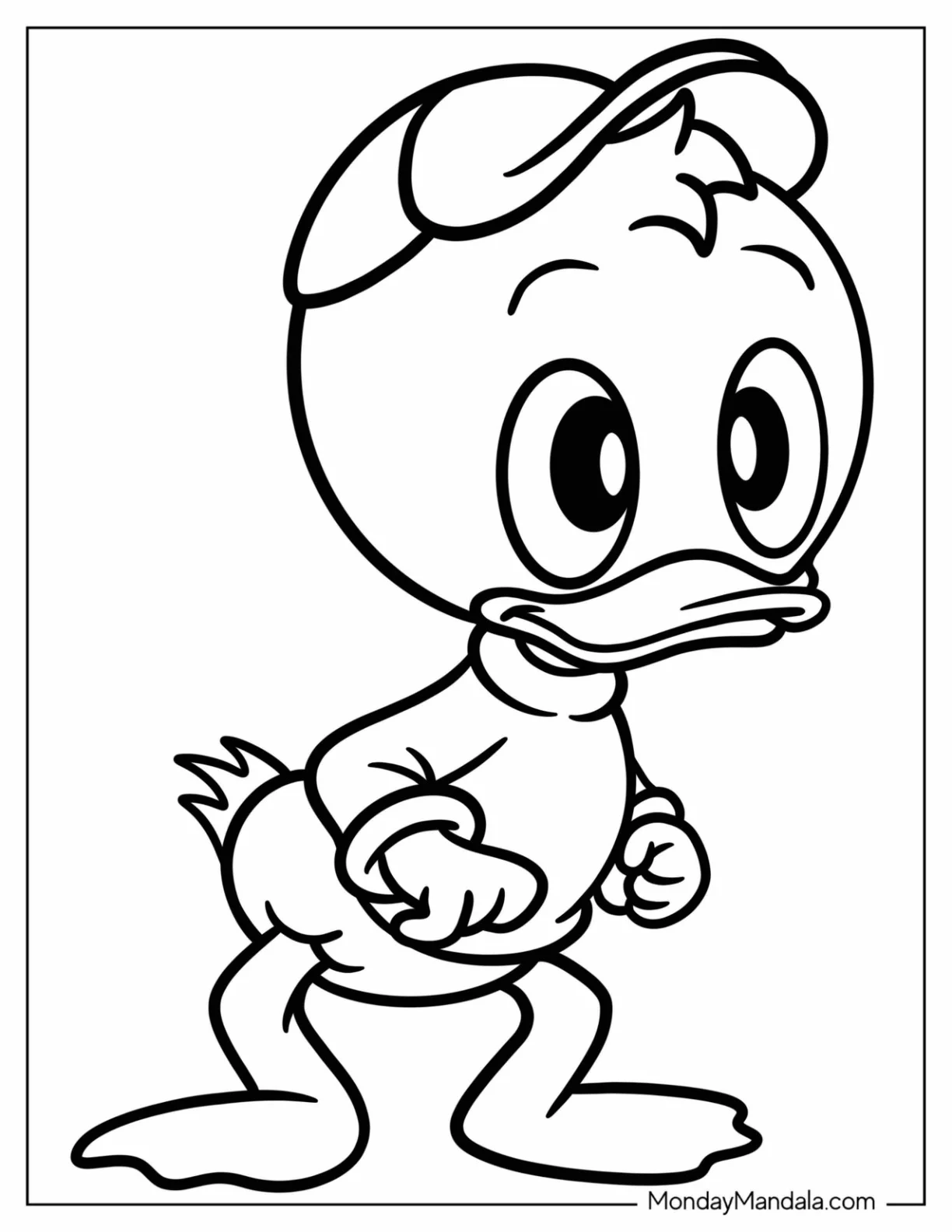 Duck Tales Coloring Page Of Kawaii Huey For Preschoolers coloring page