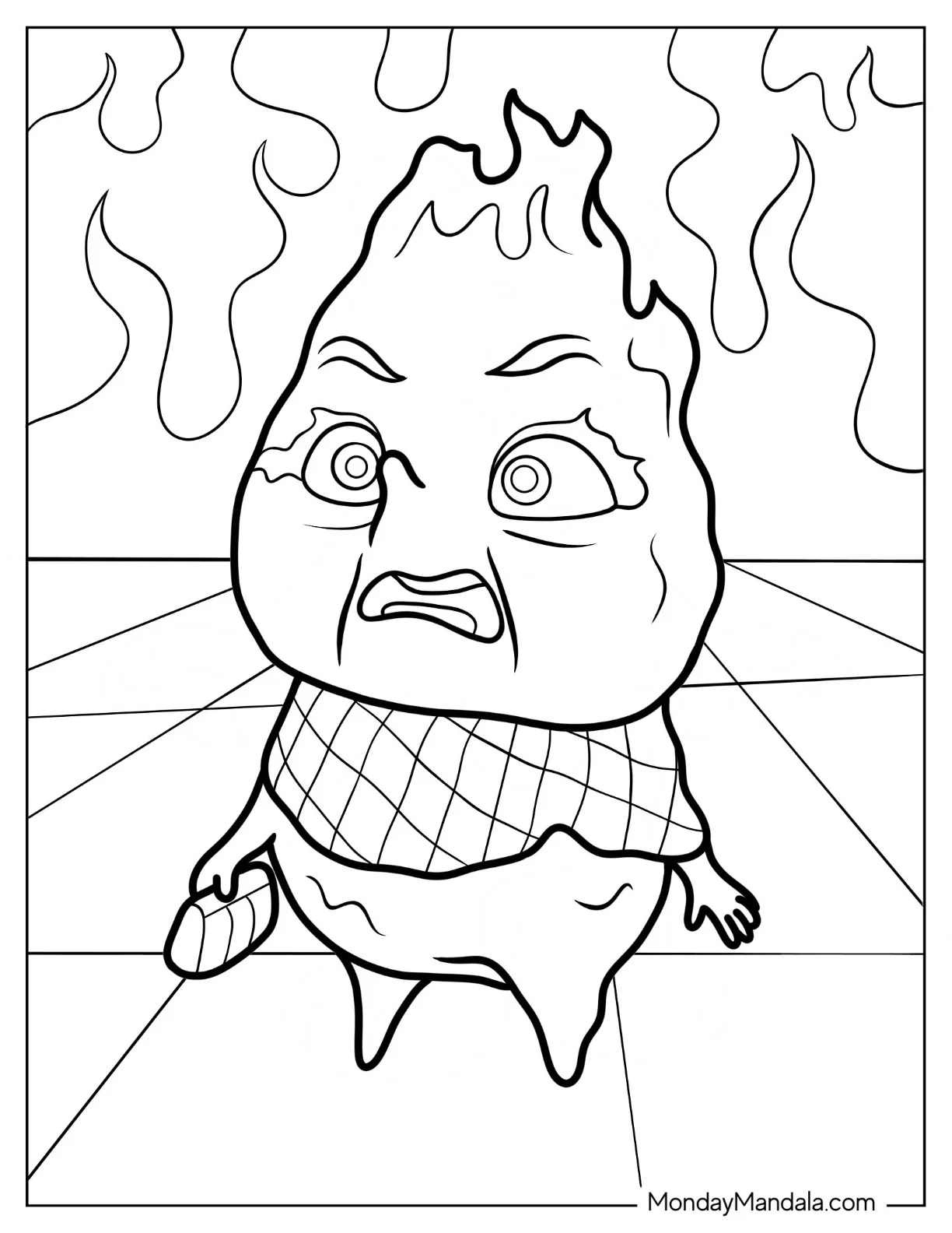 Elemental Cinder Lumen Gaping Coloring Page coloring page
