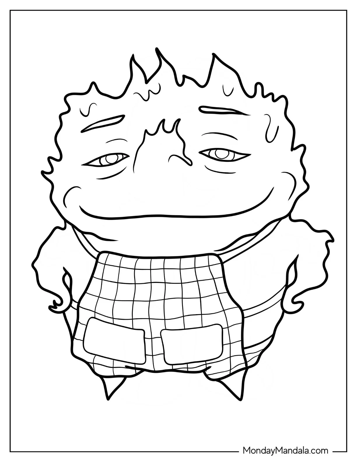 Elemental Coloring Page Of Bernie Lumen In Apron coloring page