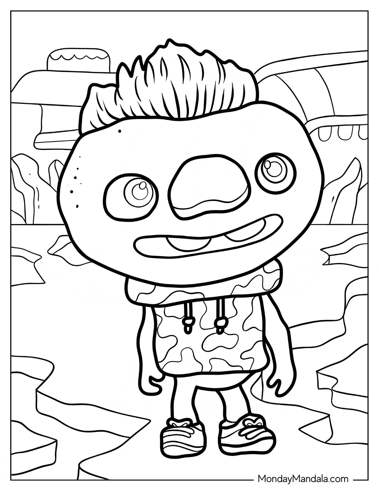 Elemental Coloring Page Of Cute Clod From Earthtown For Kids coloring page