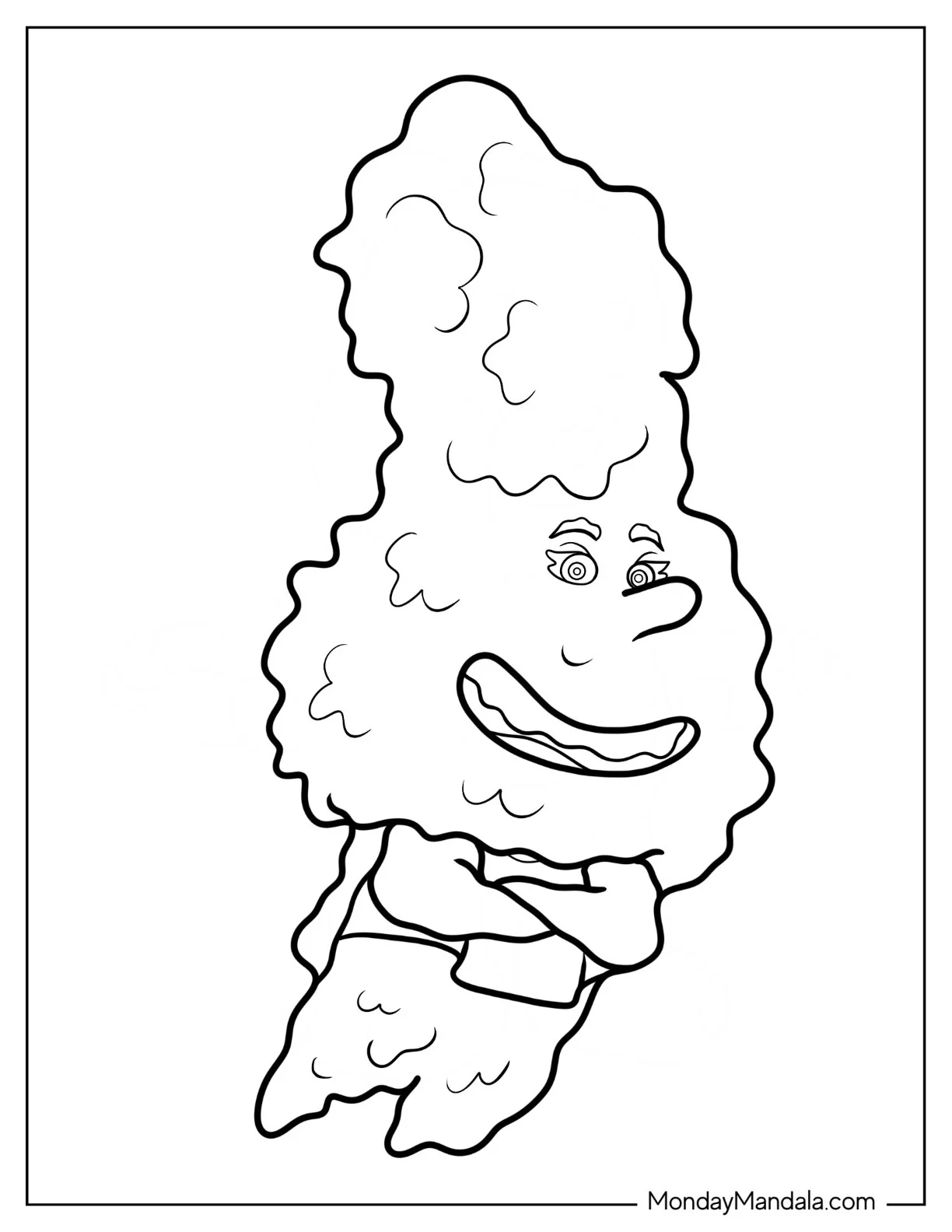 Elemental Coloring Page Of Kawaii Gale Cumulus Floating For Preschoolers coloring page