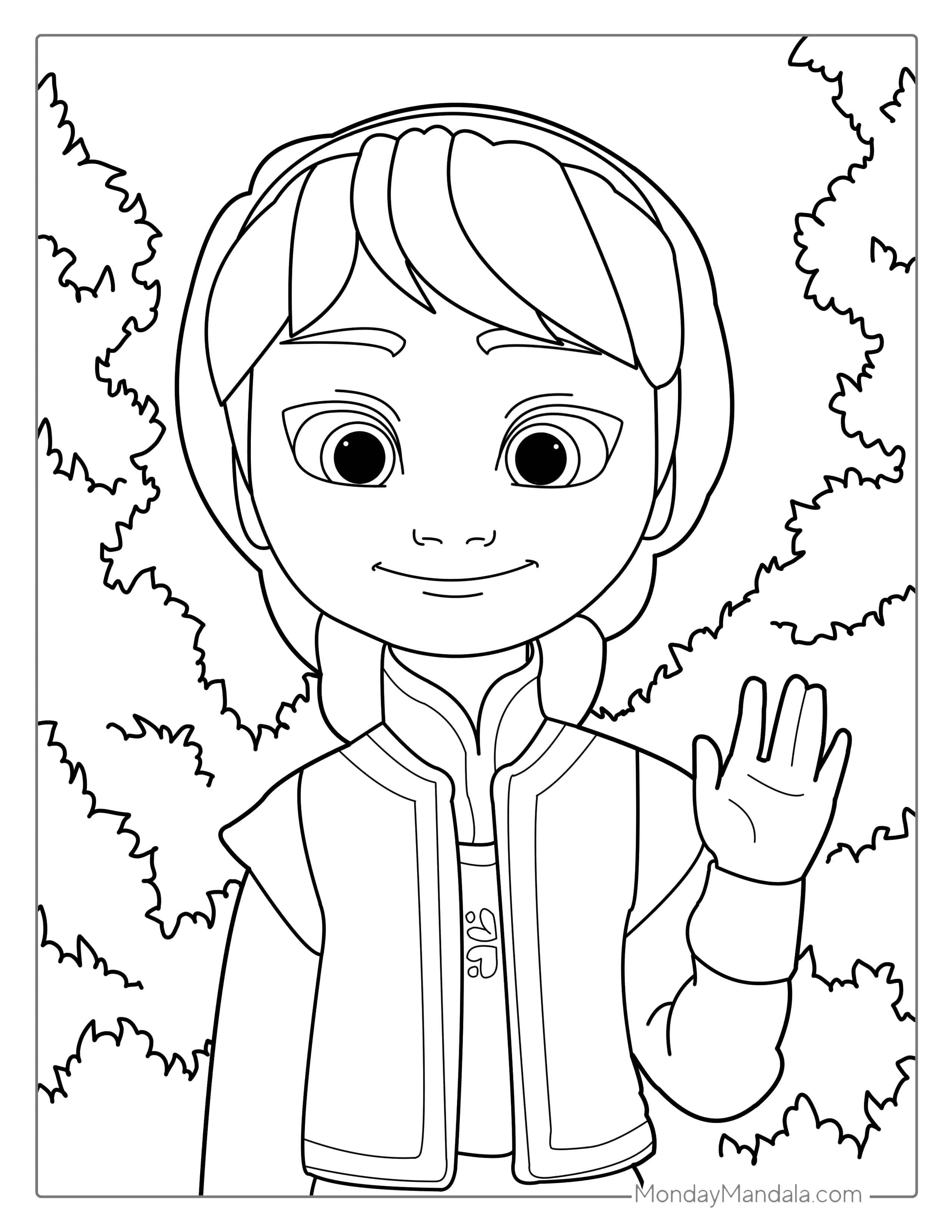 Elsa As A Kid Easy Coloring Sheet coloring page — printable line art