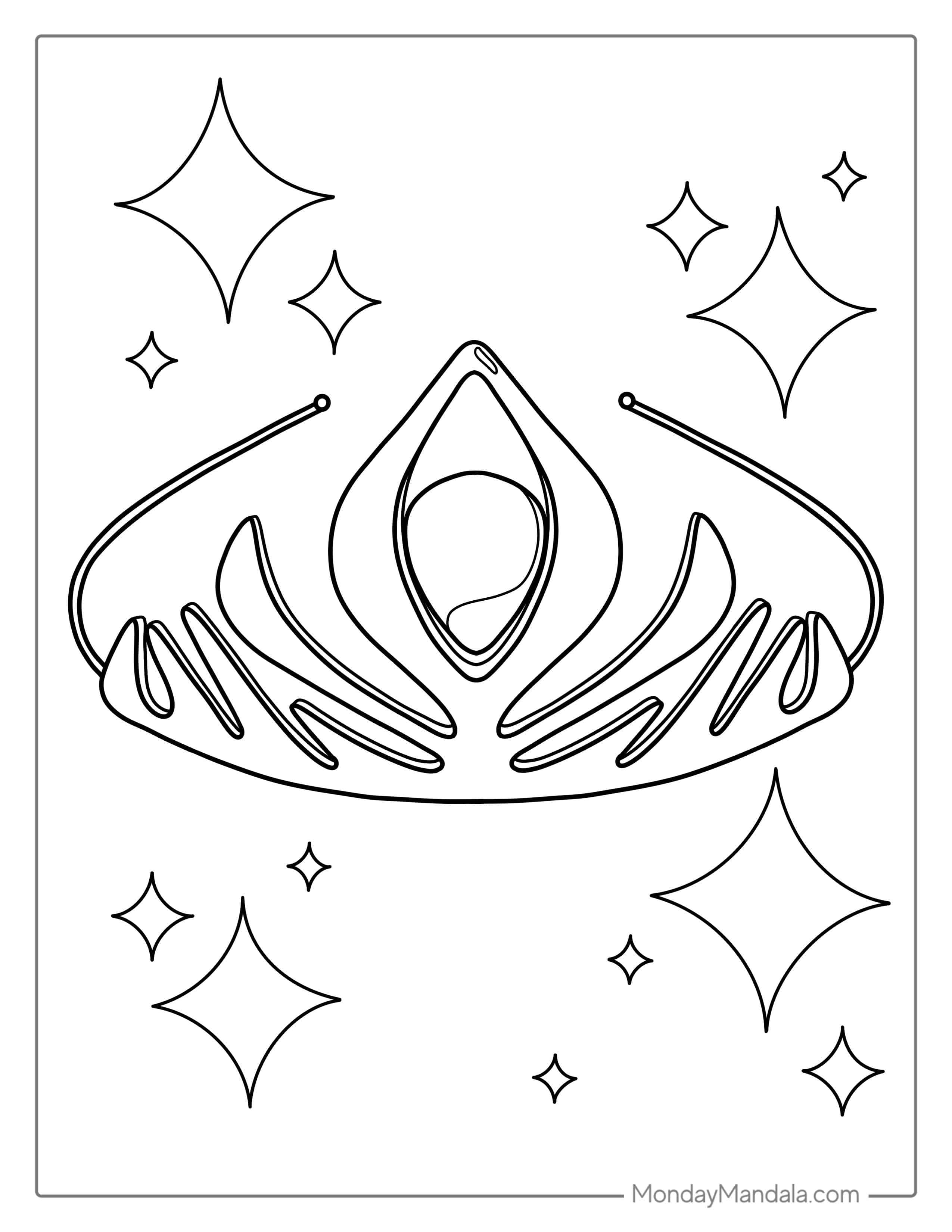 Elsa Crown Coloring Page coloring page — printable line art