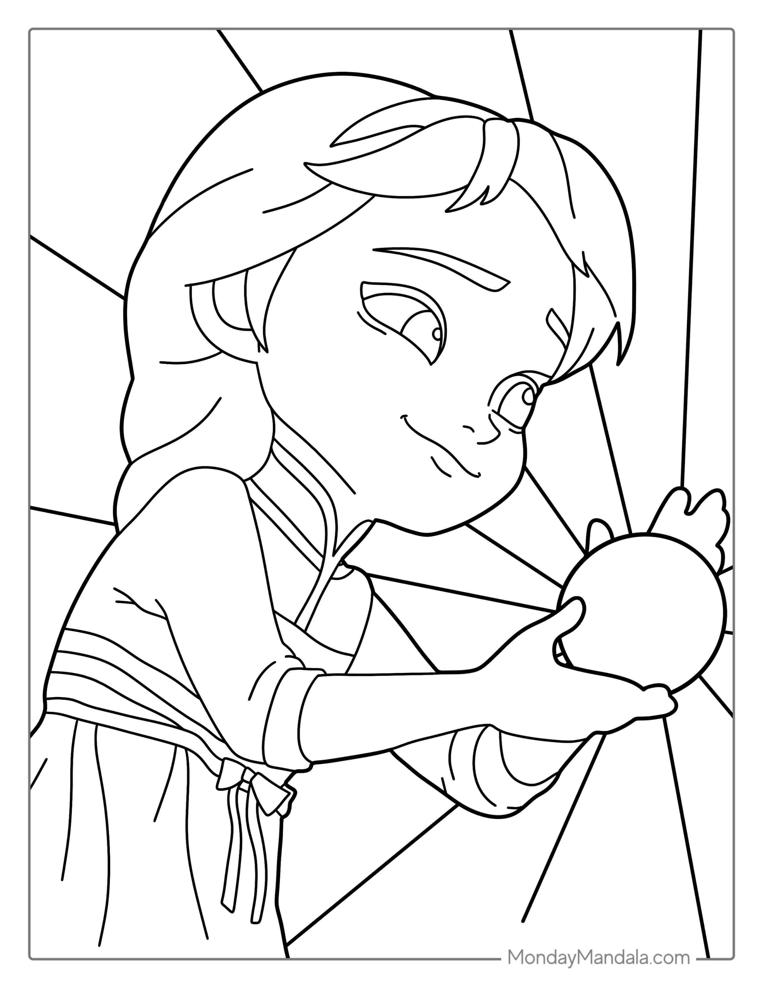 Young Elsa As A Child Simple Coloring In coloring page