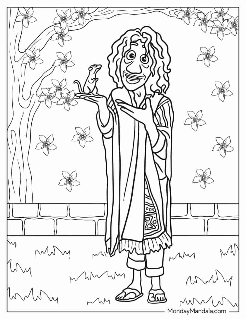Bruno With Rat Friend coloring page — printable line art