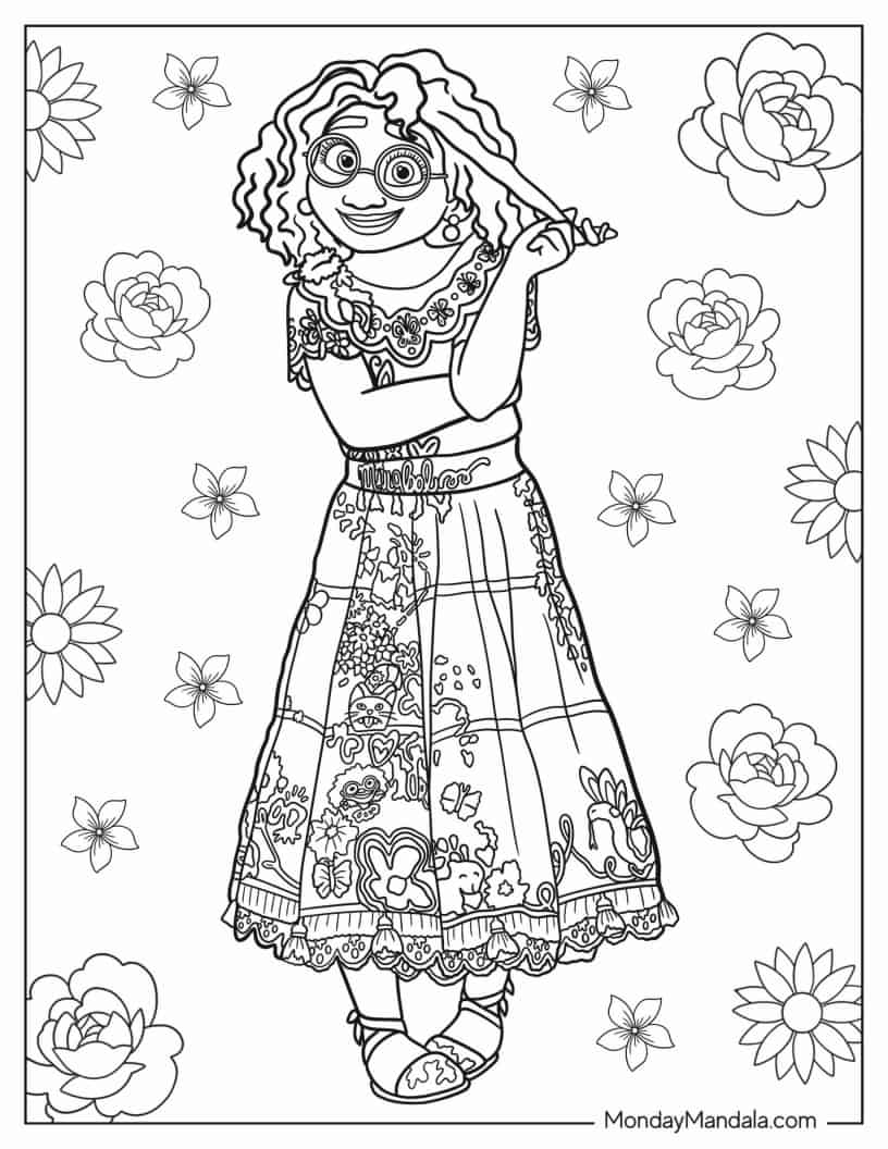 Coloring Sheet Of Mirabel Madrigal coloring page — printable line art