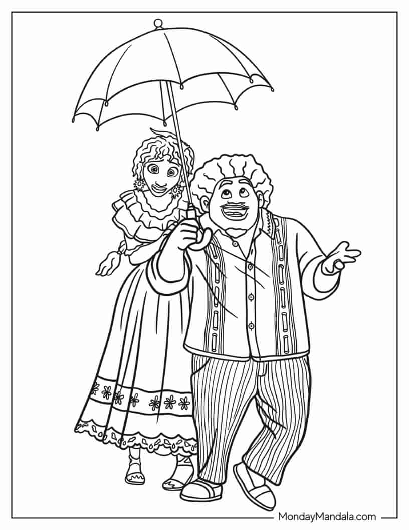 Detailed Outline Of Pepa And Felix Coloring In coloring page — printable line art