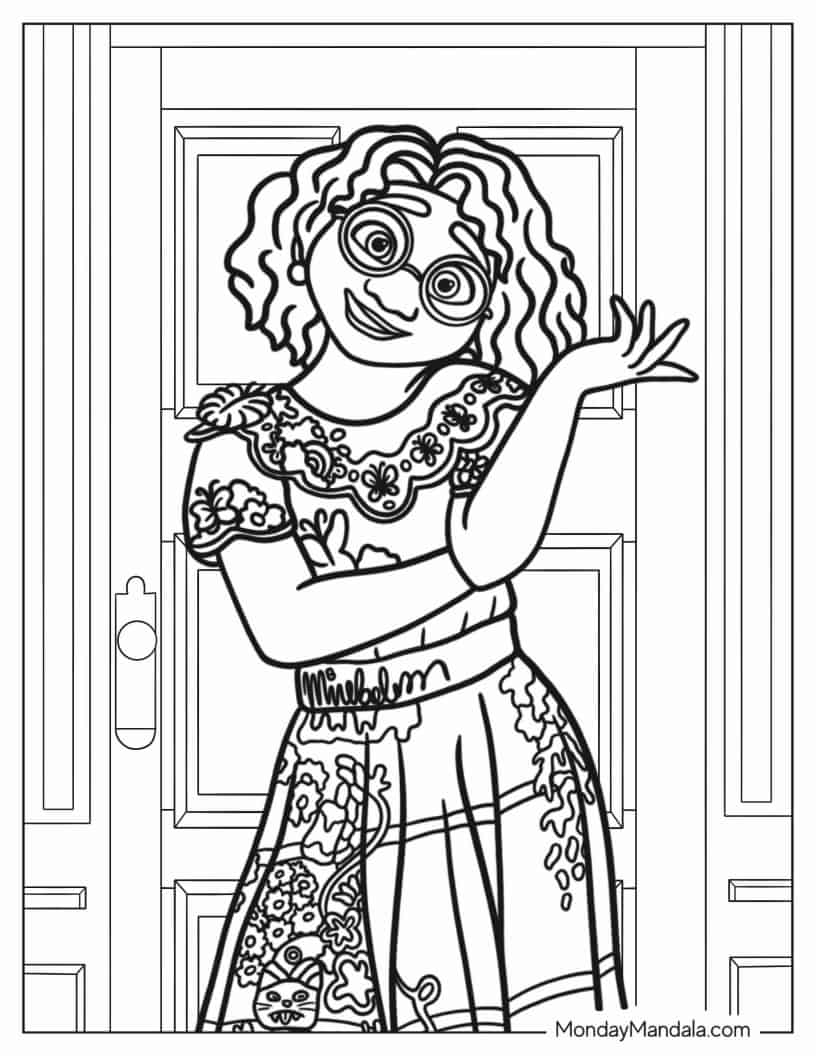 Easy Mirabel Outline Coloring In For Kids coloring page
