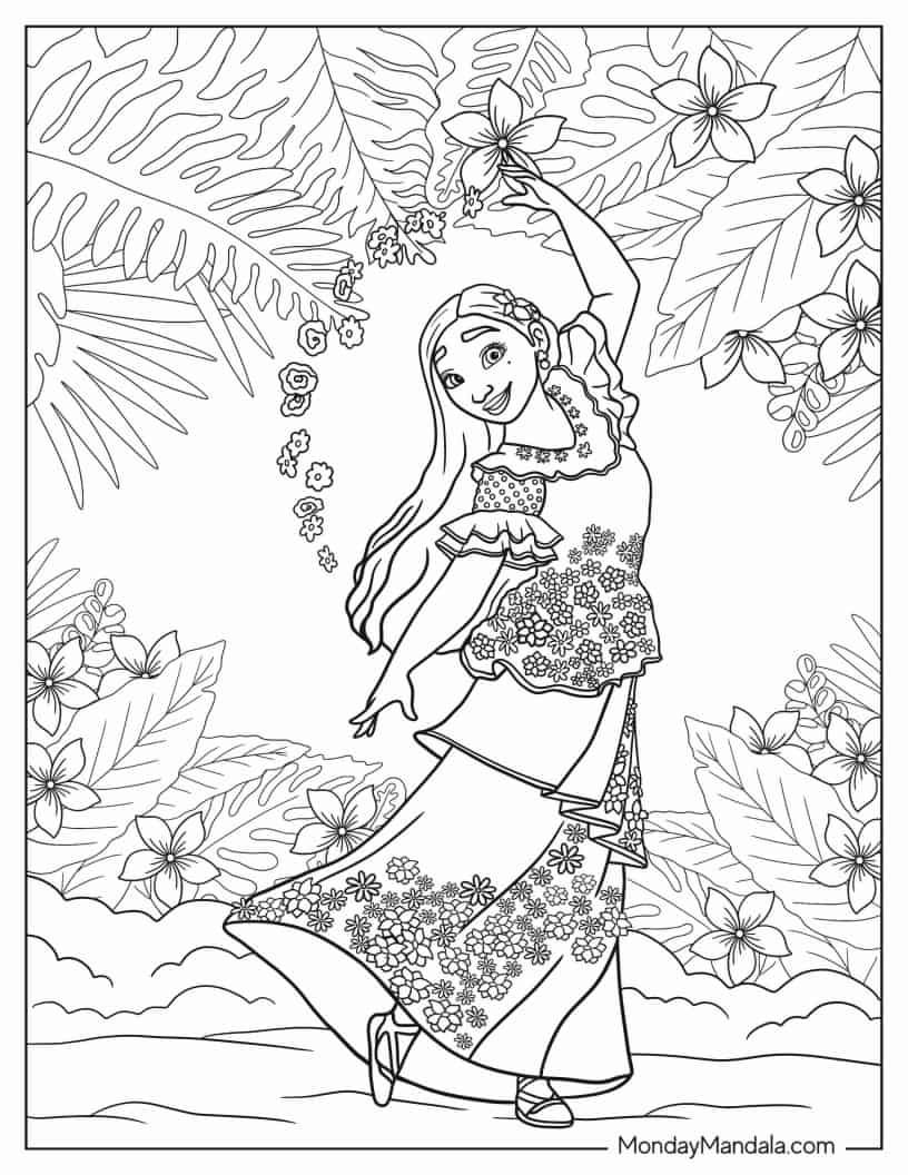 Isabela Madrigal Making Flowers coloring page