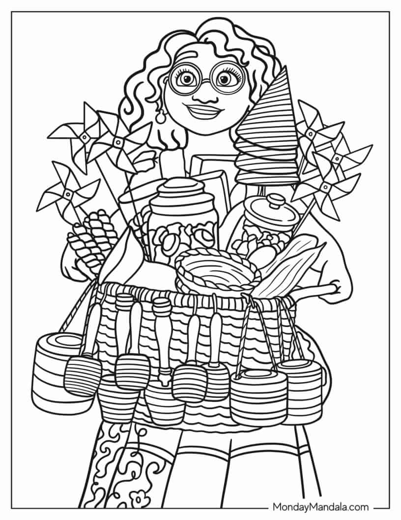 Madrigal Carrying Party Things Coloring Sheet coloring page