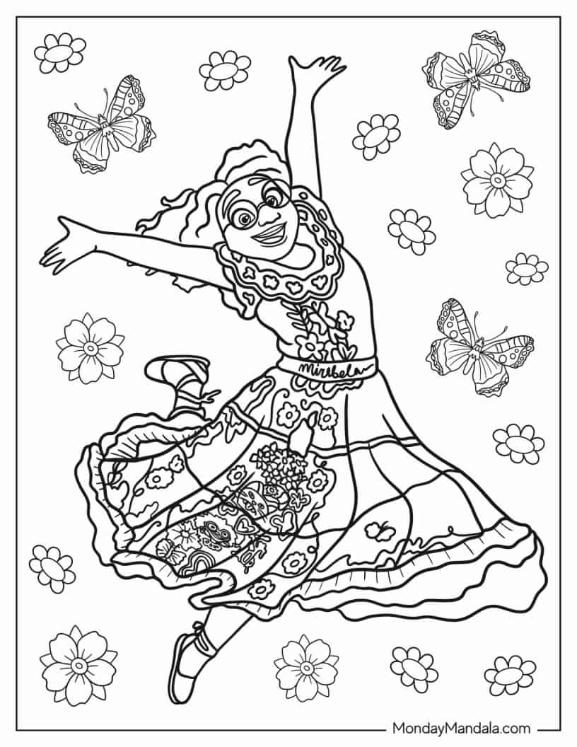 Mirabel Madrigal Dancing Coloring In coloring page
