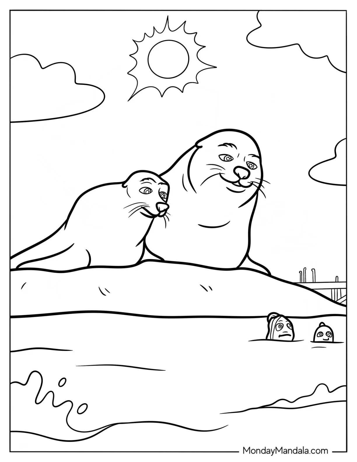 Finding Dory Coloring Page Fluke And Rudder coloring page