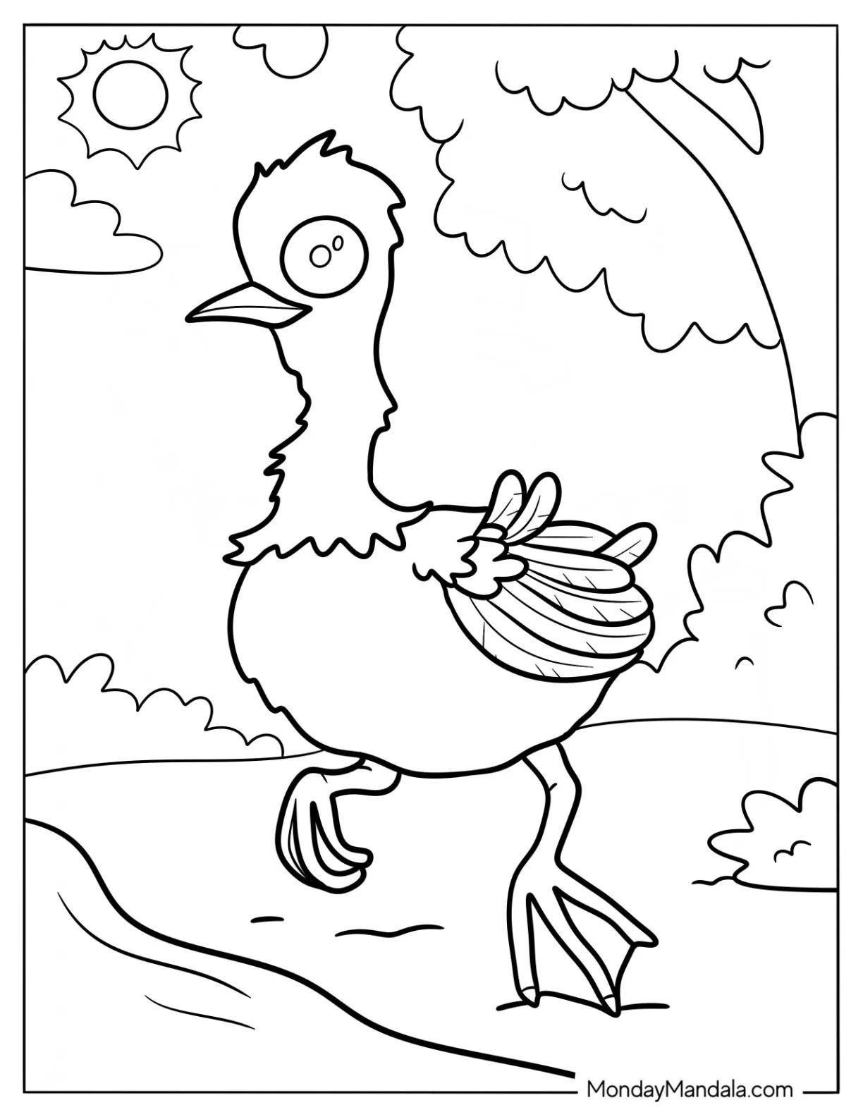 Finding Dory Coloring Page Of Crazy Becky Running For Kids coloring page — printable line art