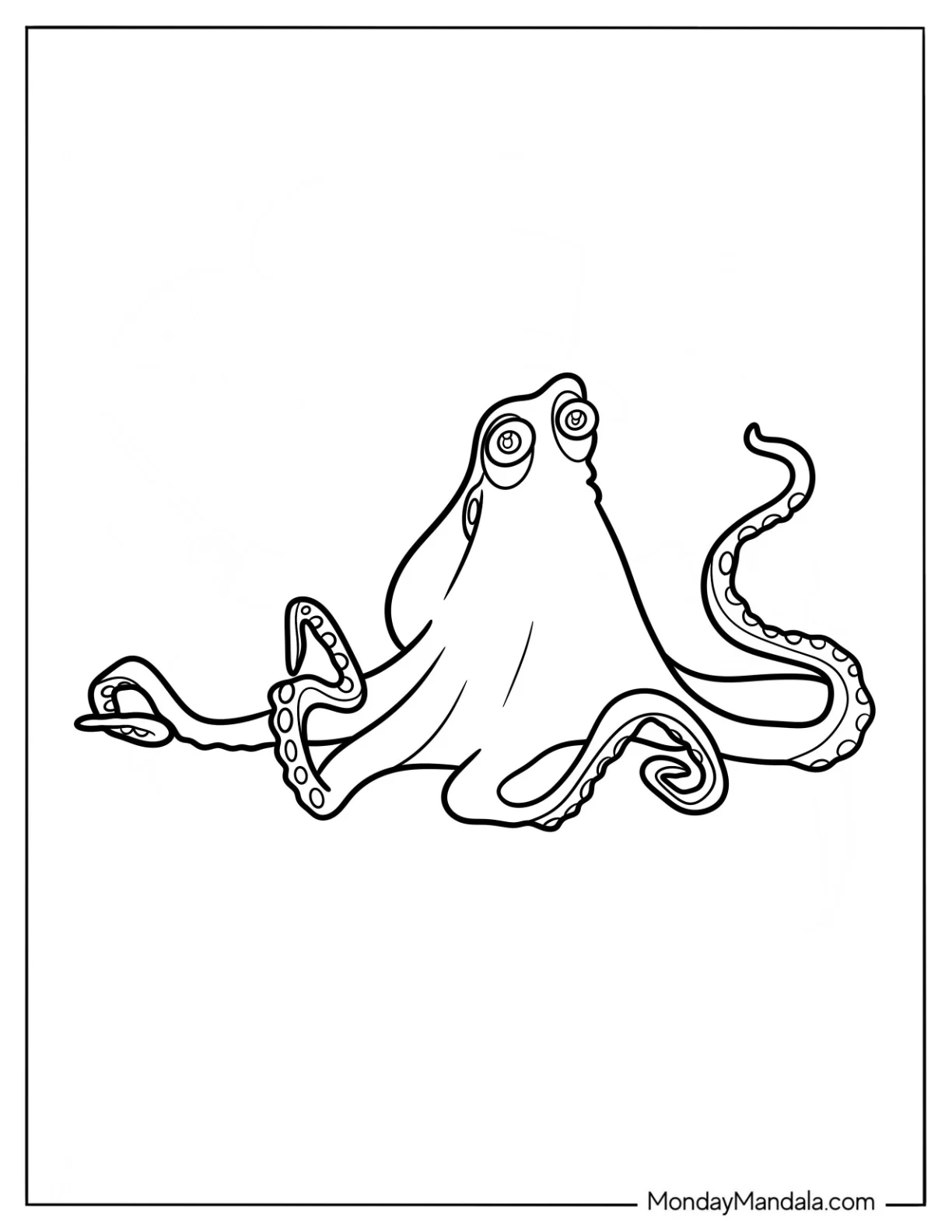 Finding Dory Coloring Page Of Simple Outline Of Hank coloring page