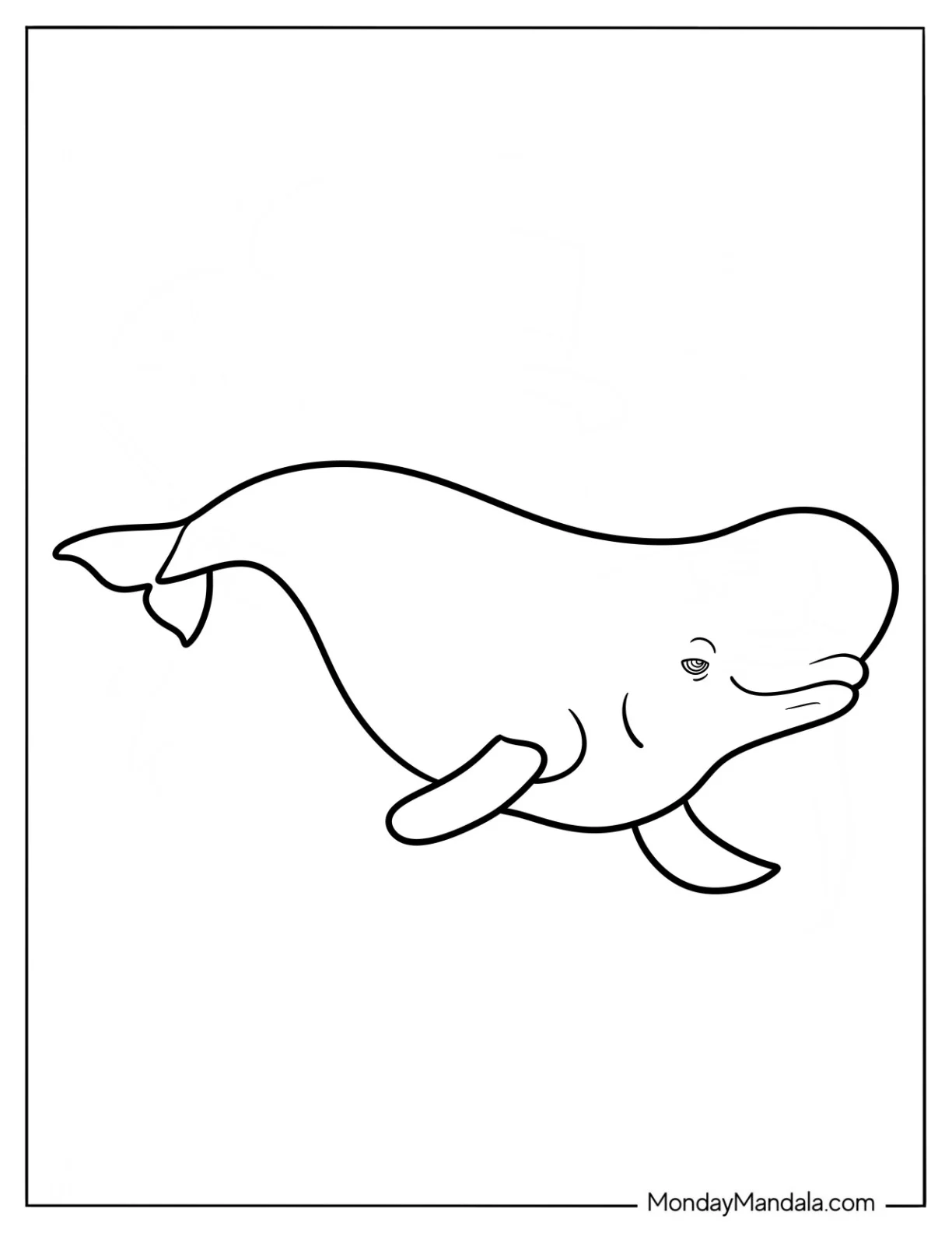 Finding Dory Coloring Page Of Swimming Bailey Beluga Whale coloring page