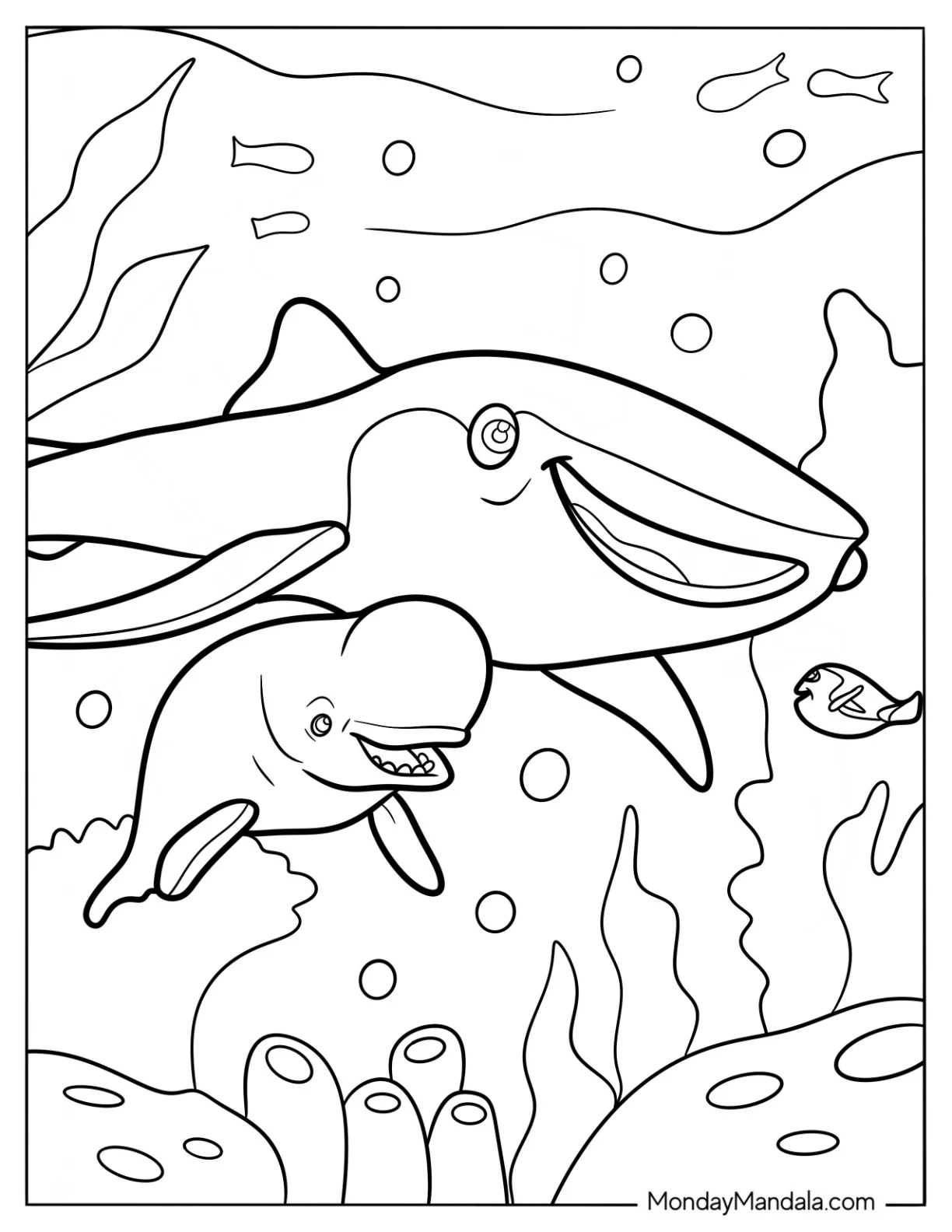 Finding Dory Coloring Page Talking To Bailey And Destiny coloring page — printable line art