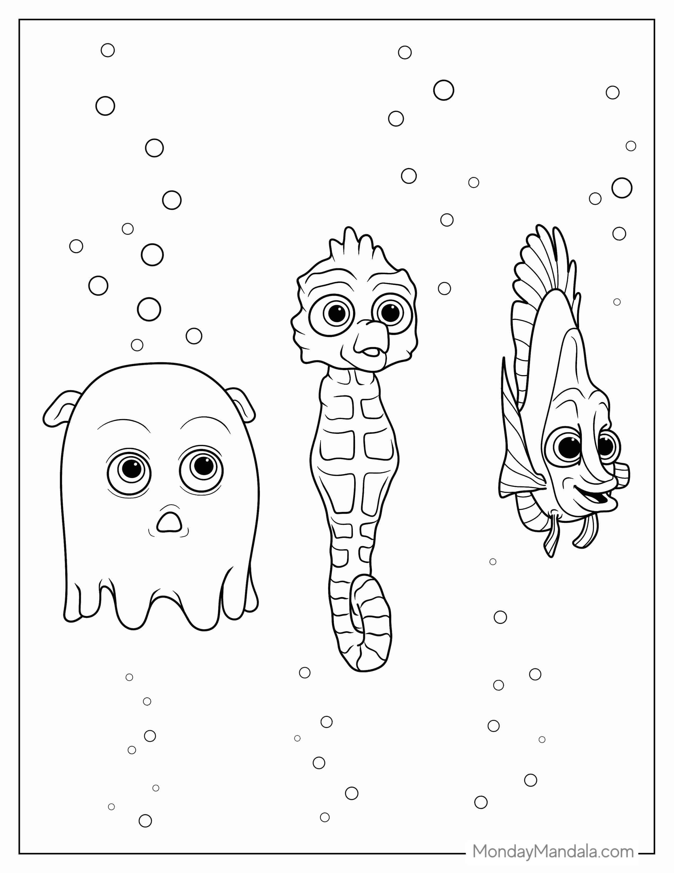 Coloring Page Of Sheldon, Pearl And Tad coloring page