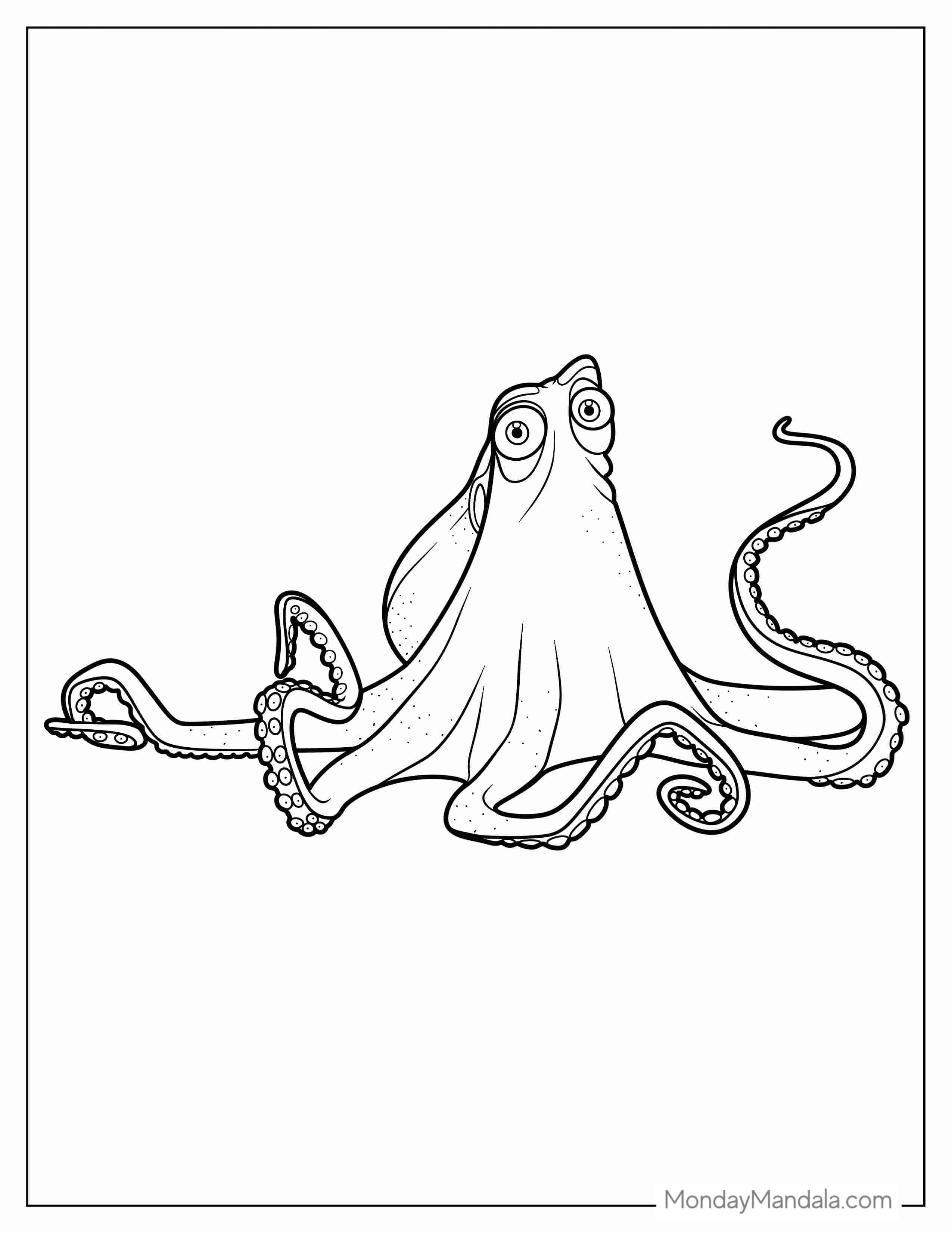 Hank The Octopus Coloring Page coloring page — printable line art