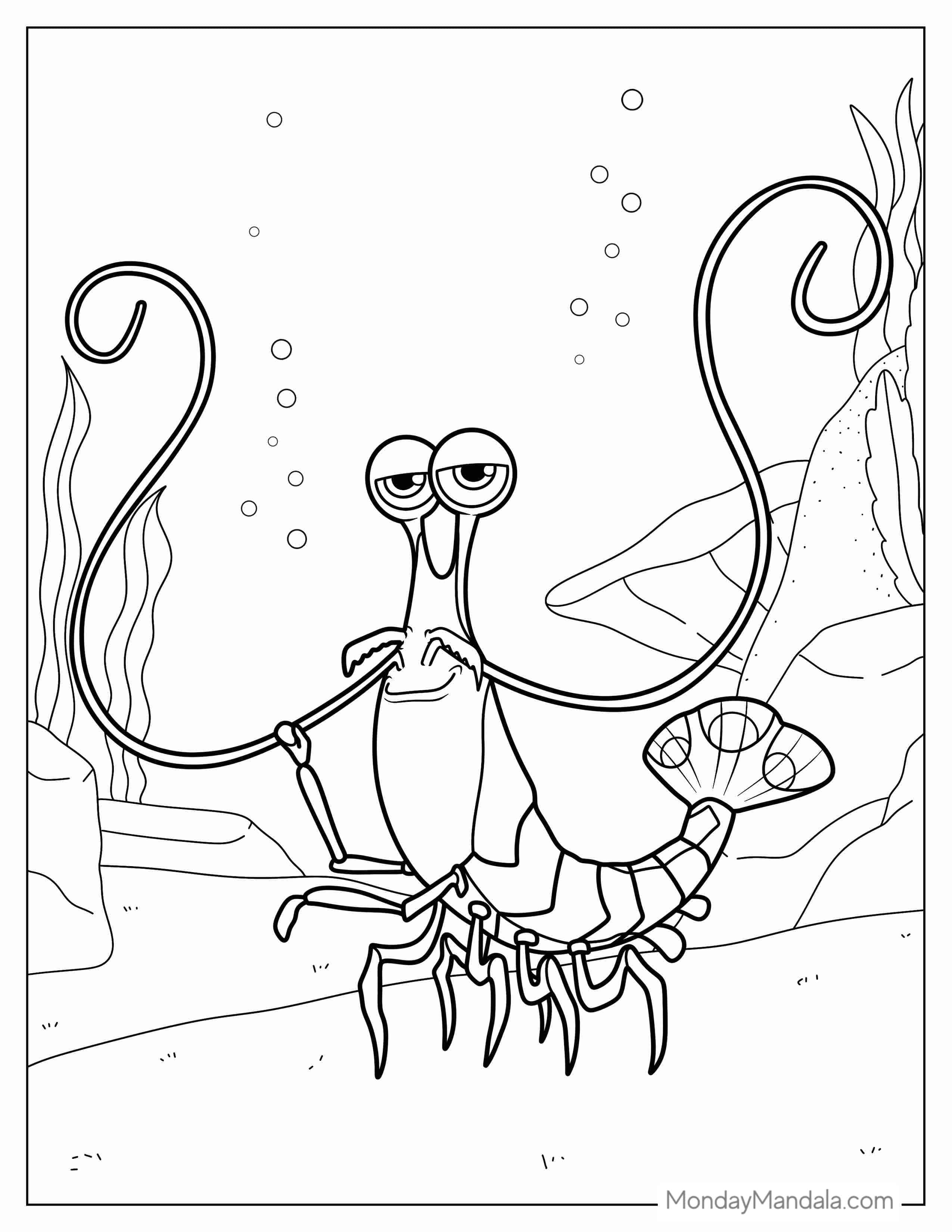 Jacques The Shrimp To Color coloring page