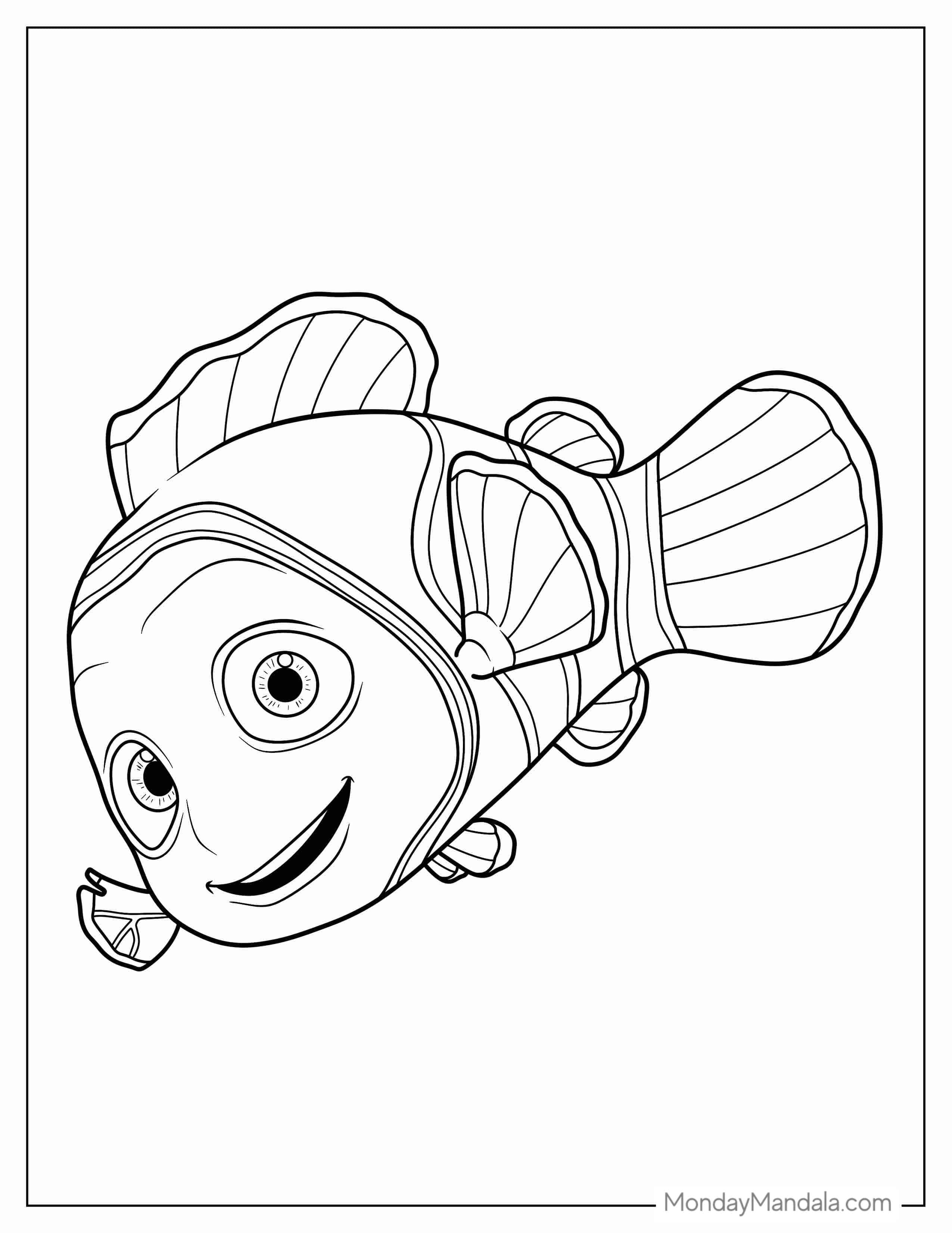 Nemo Coloring Page For Kids coloring page — printable line art