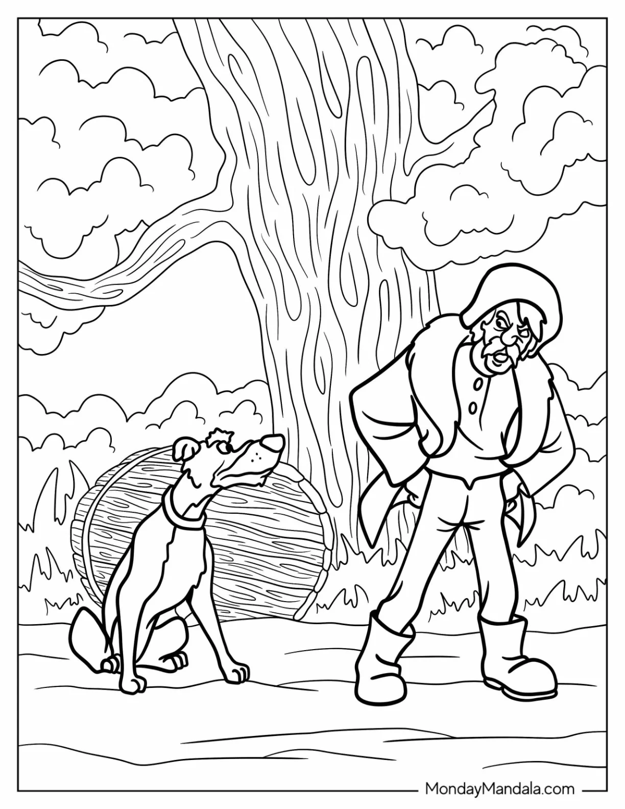 Fox And Hound Coloring Page Of Amos Slade And Chief Going Hunting coloring page