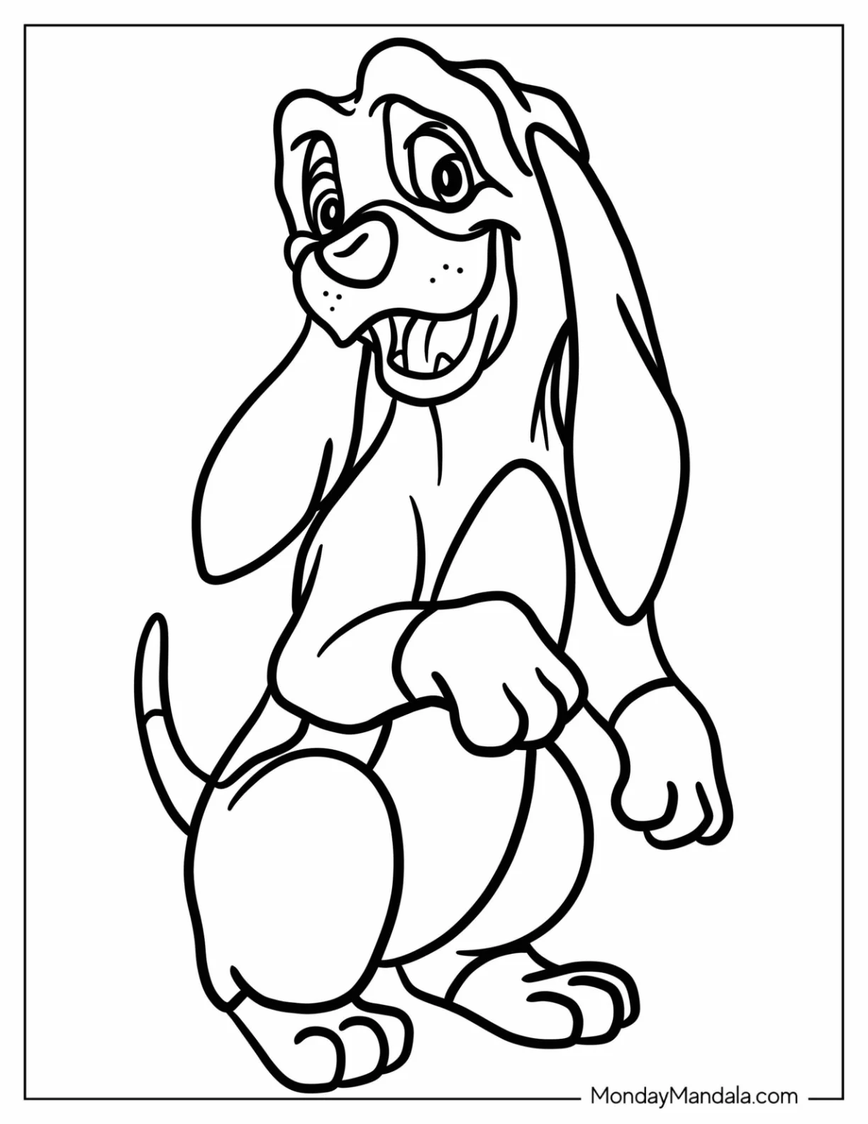 Fox And Hound Coloring Page Of Easy Copper For Kids coloring page — printable line art