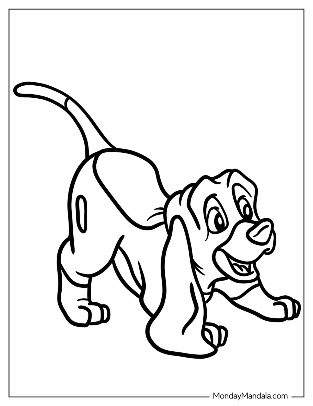 Fox And Hound Coloring Page Of Easy Copper Playing For Preschoolers coloring page