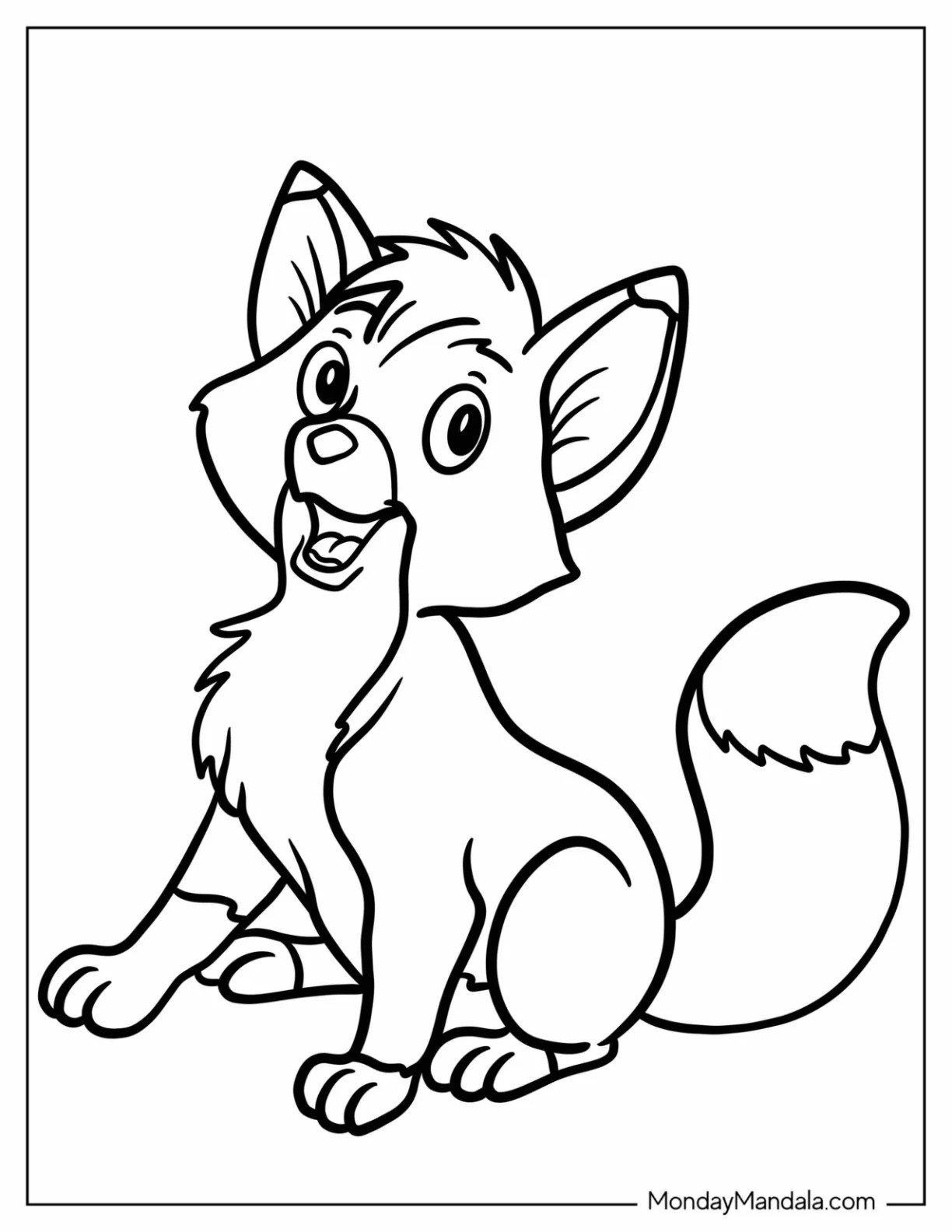 Fox And Hound Coloring Page Of Young Todd For Kids coloring page
