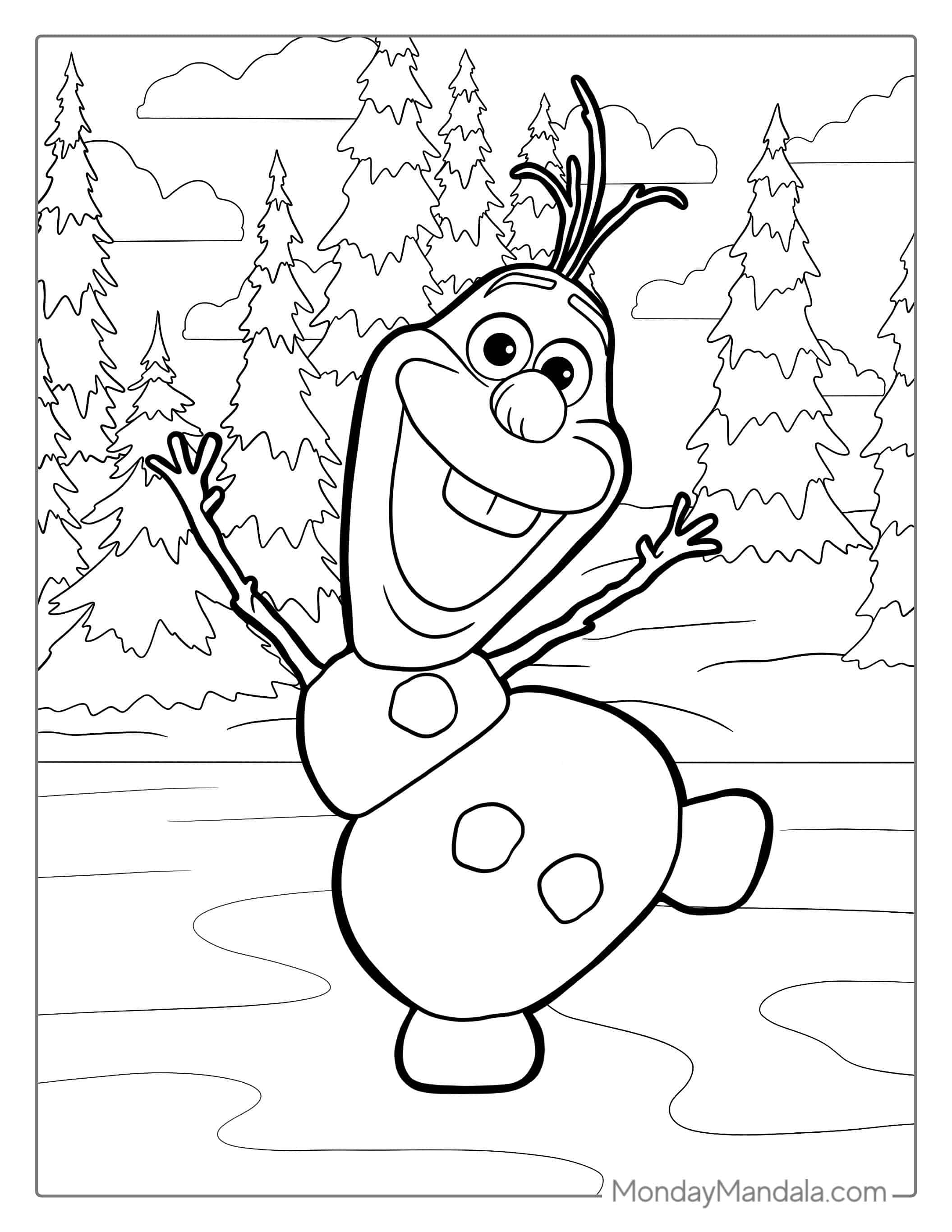 Coloring Page Of Olaf Snowman coloring page