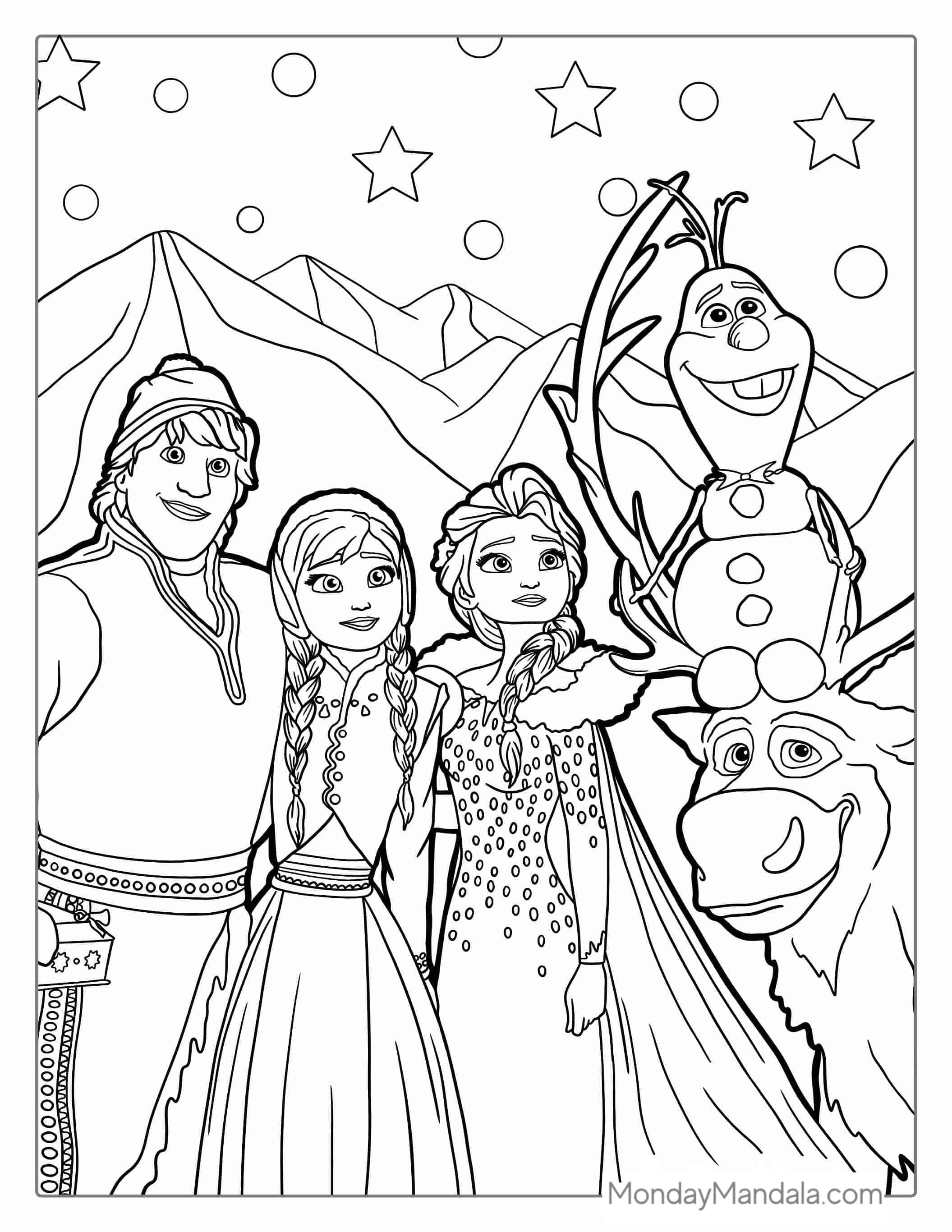 Frozen Character To Color coloring page