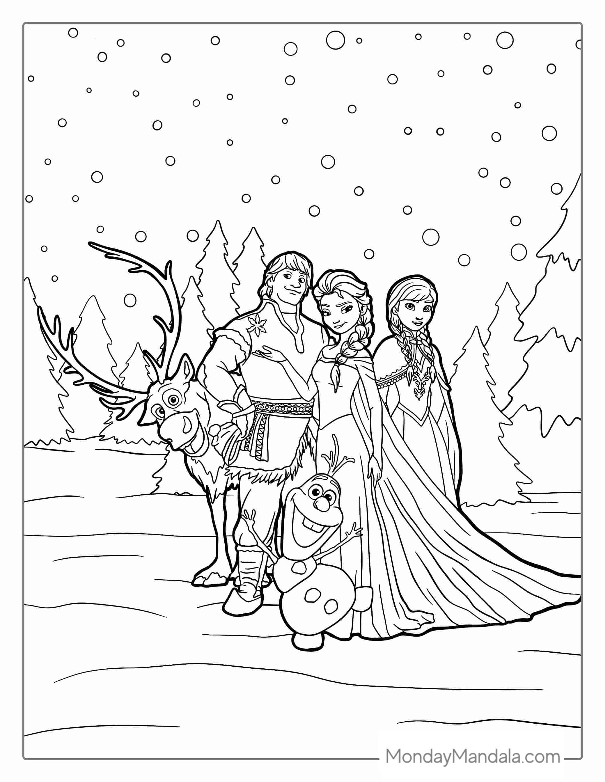 Frozen Coloring Page For Kids coloring page