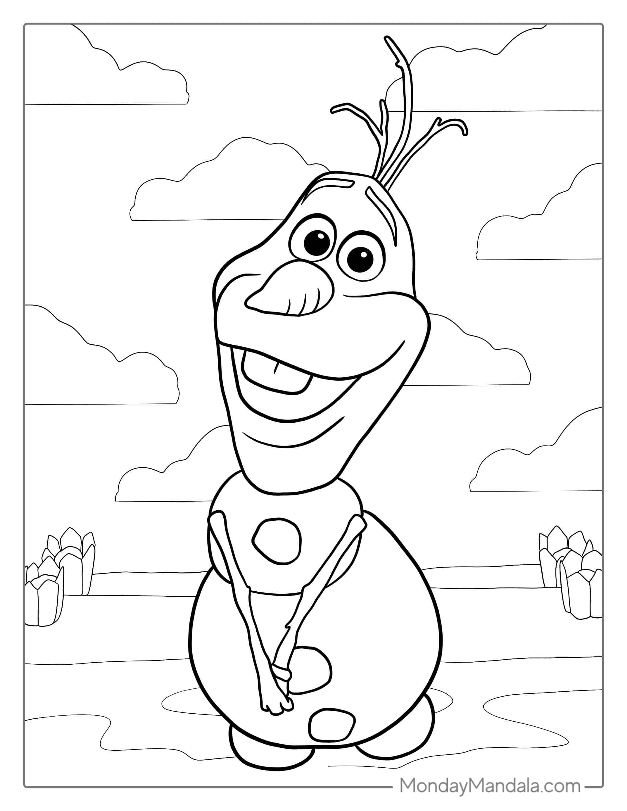 Simple Coloring Page Of Olaf coloring page