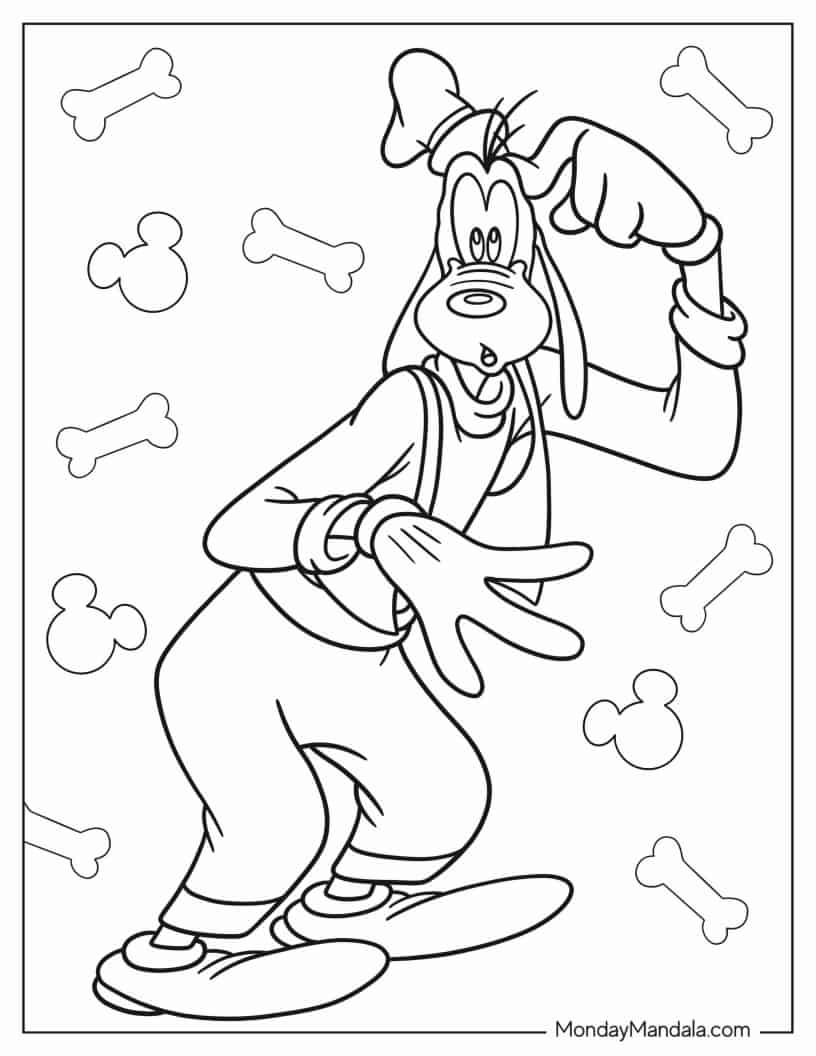 Confused Goofy Coloring Sheet coloring page
