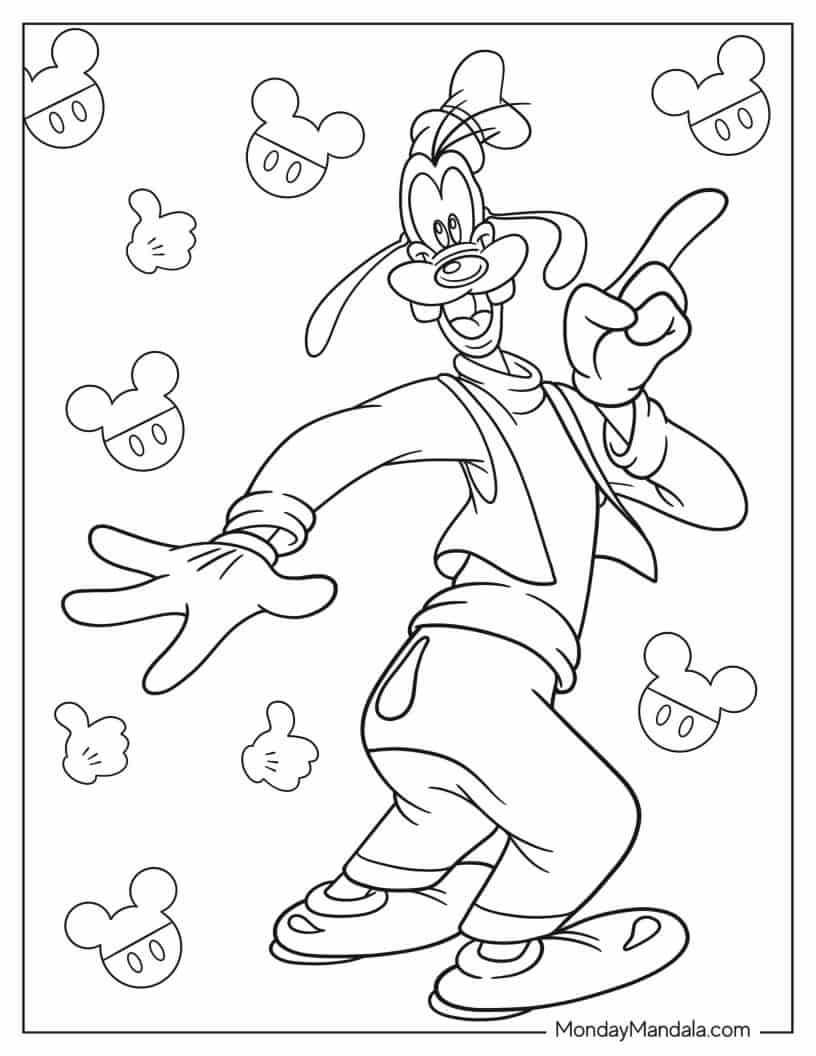 Detailed Goofy To Color coloring page