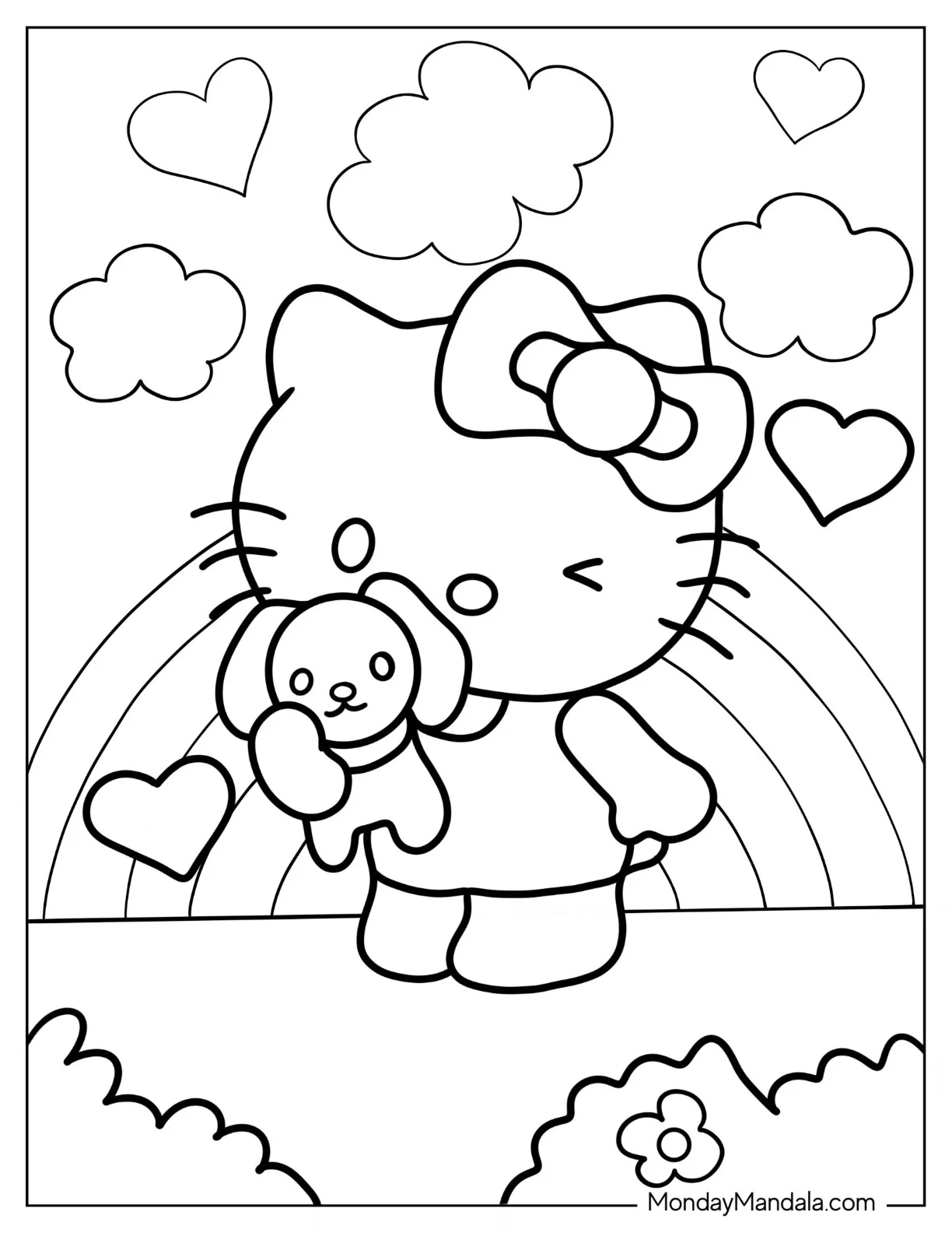 Hello Kitty Winking Coloring Sheet coloring page