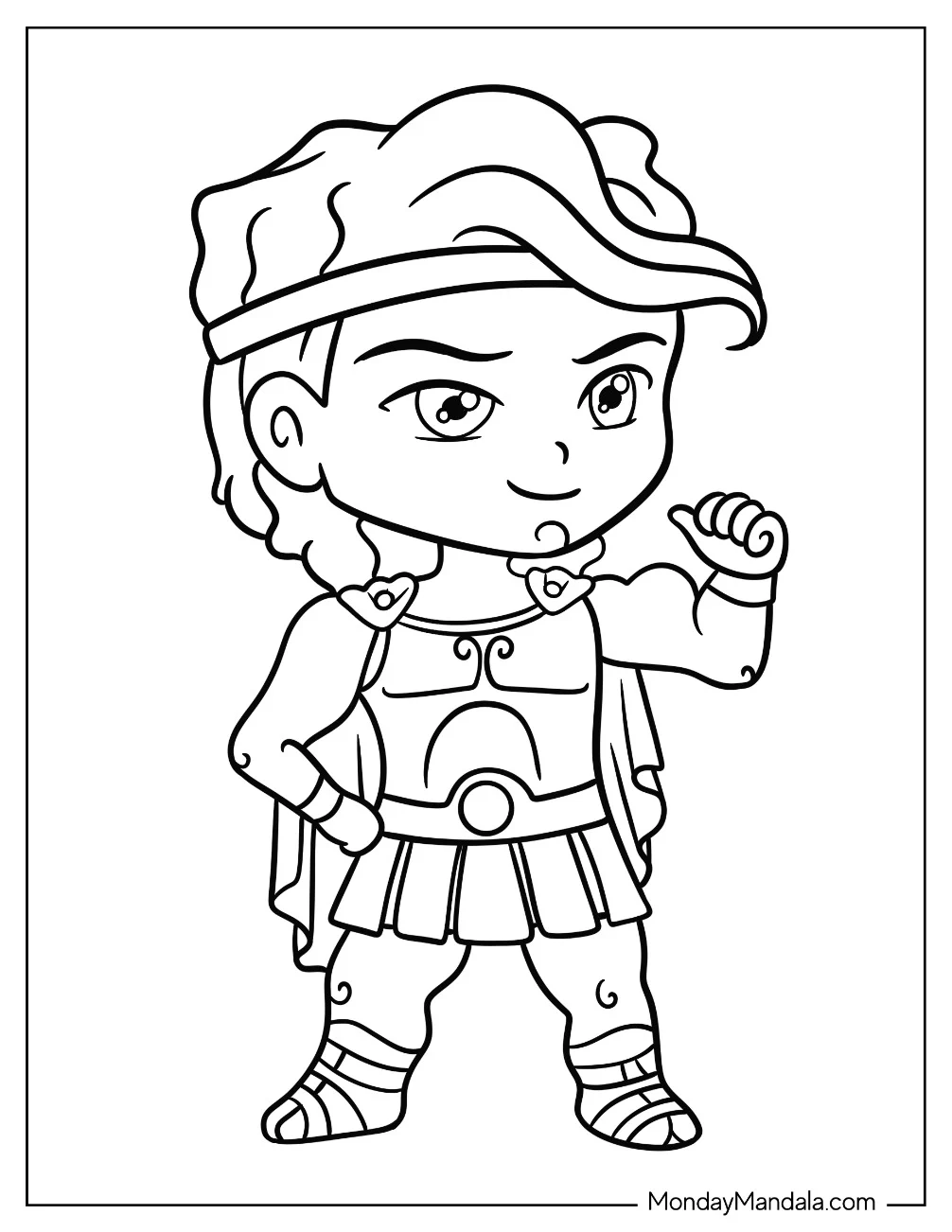Chibi Hercules Coloring Page For Preschoolers coloring page
