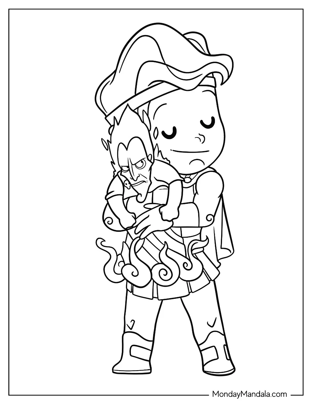 Cute Hercules Coloring Page Embracing Chibi Hades For Kids coloring page