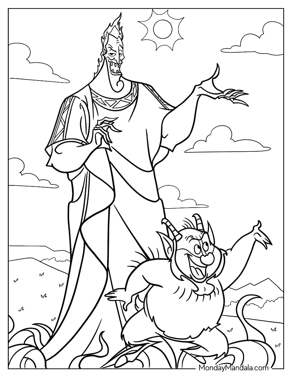 Hercules Coloring Page Hades With Phil coloring page