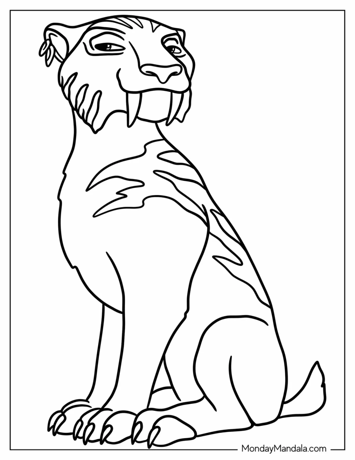 Easy Outline Of Shira From Ice Age Coloring Page coloring page — printable line art