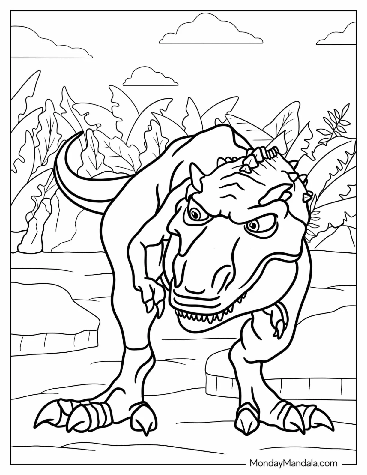 Ice Age Coloring Page Of Detailed Dinosaur coloring page
